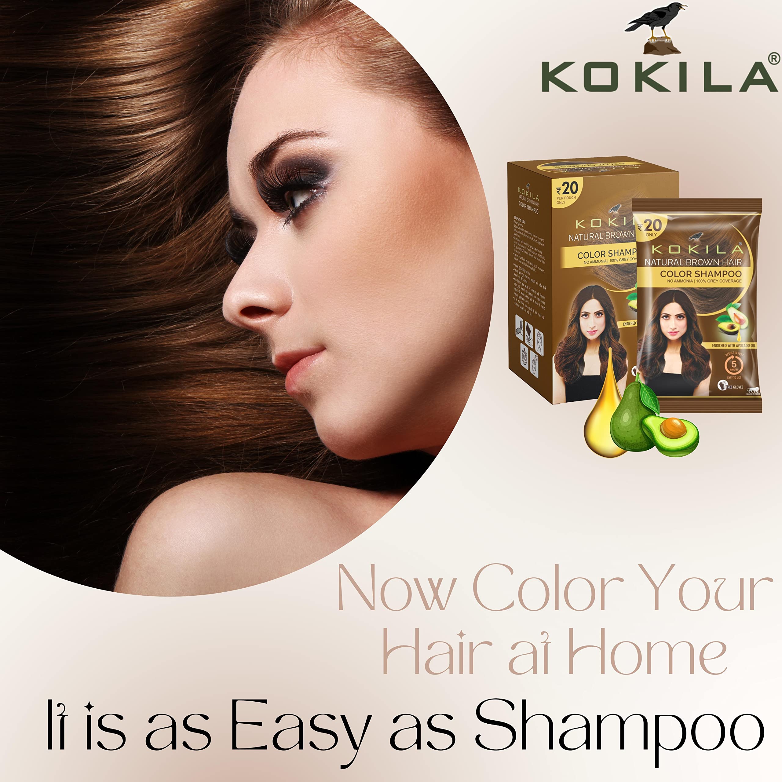 Kokila Insta Shampoo Hair Colour For Men & Women