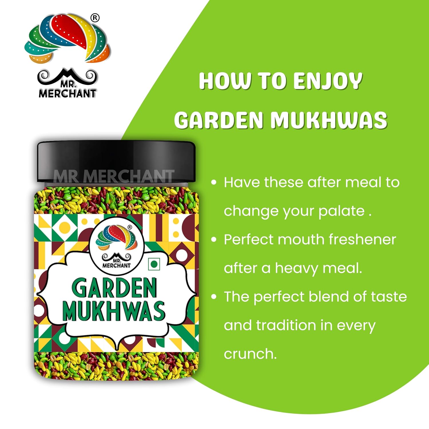 Mr. Merchant Garden Mukhwas, Mouth Freshener Mukhwas Mix (Pack of 1 (300g Jar Pack))
