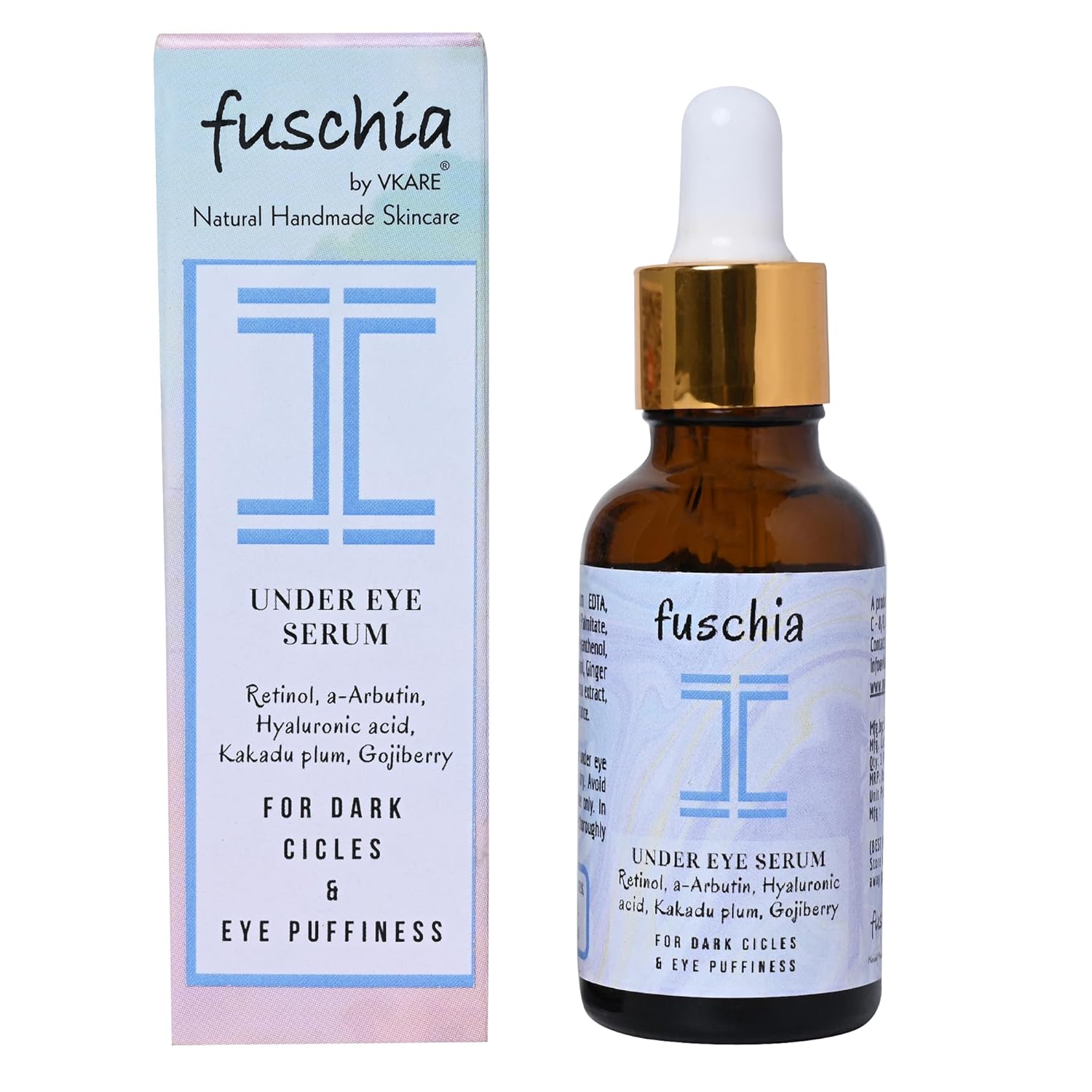 Fuschia Under Eye Serum | For Dark Circles| Eye Puffiness | Retinol | Kakdu Plum | Gojiberry