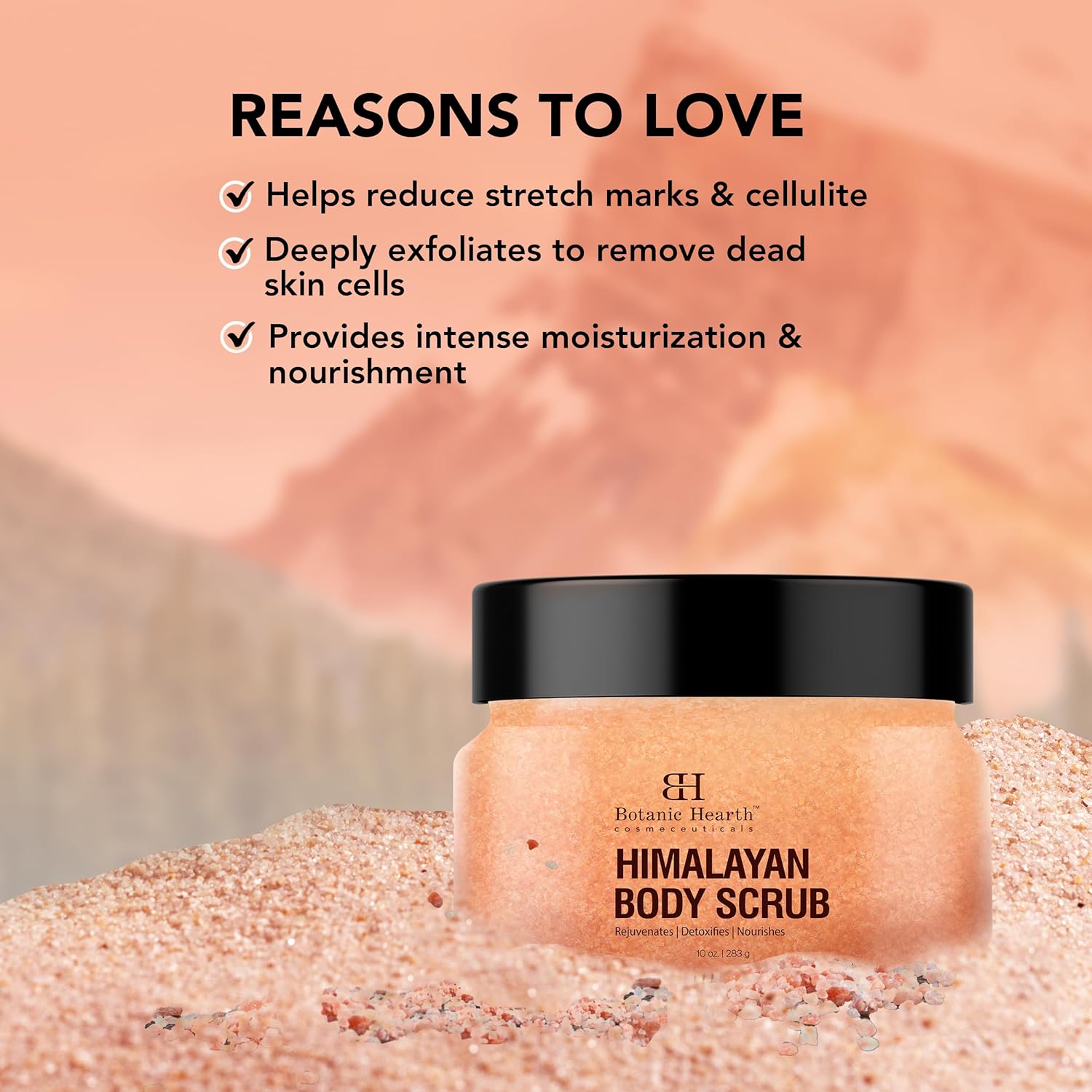 Botanic Hearth Himalayan Body Scrub with Lychee Oil - Natural Exfoliating Body & Face Scrub