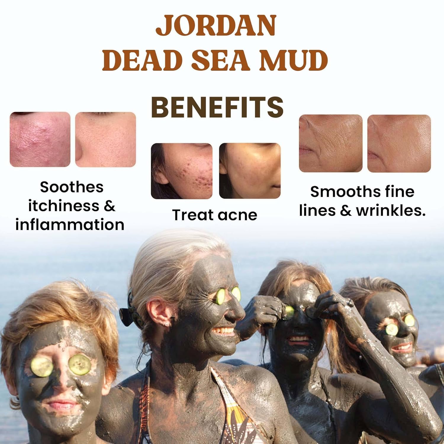 WildOak Jordan Dead Sea Healing Mud Face Scrub | 2% Niacinamide | Blemishes & Anti Aging | De-Tan, Even Skin Tone, Brighter Complexion | Body Mud | Clay Mask | All Skin Types | 100gm