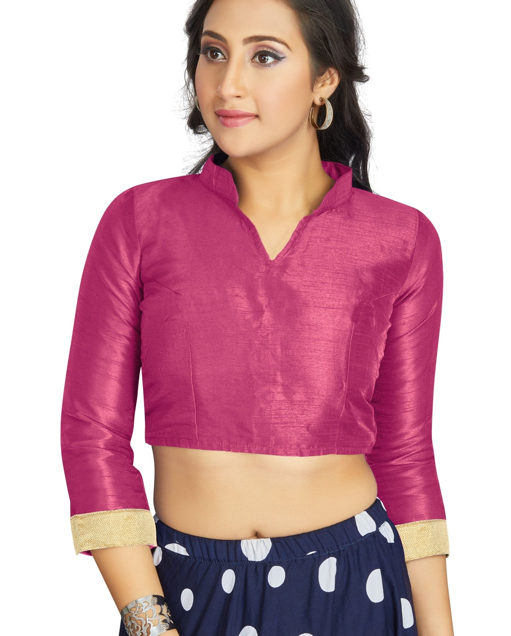 Aastha fashion Purple Art Silk Blouse Fabric Matty In Sleeve Blouse work - Prithvi Mart