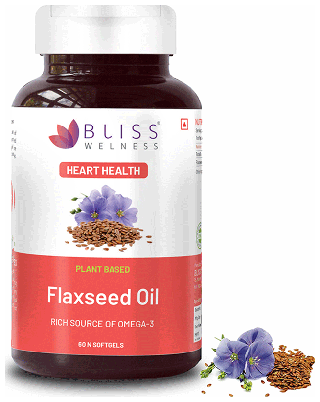 Bliss Welness Flaxseed Oil High Potency Omega-3 Softgel Capsule
