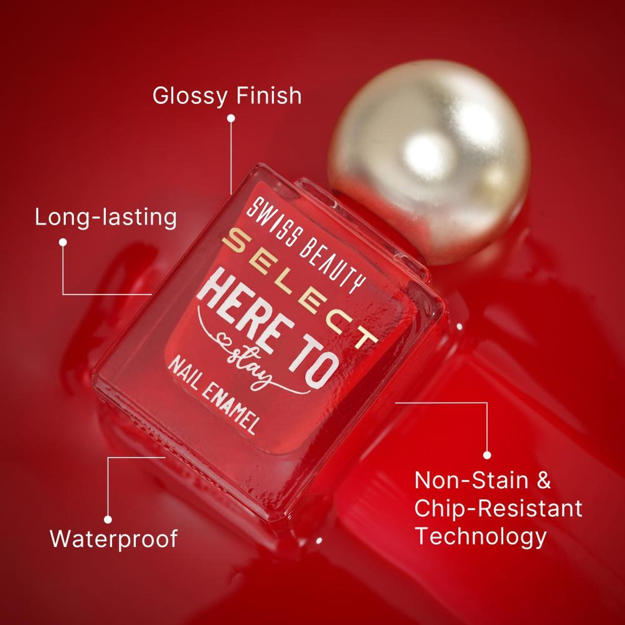 Swiss Beauty Select Here To Stay Nail Enamel - Ruby Wine