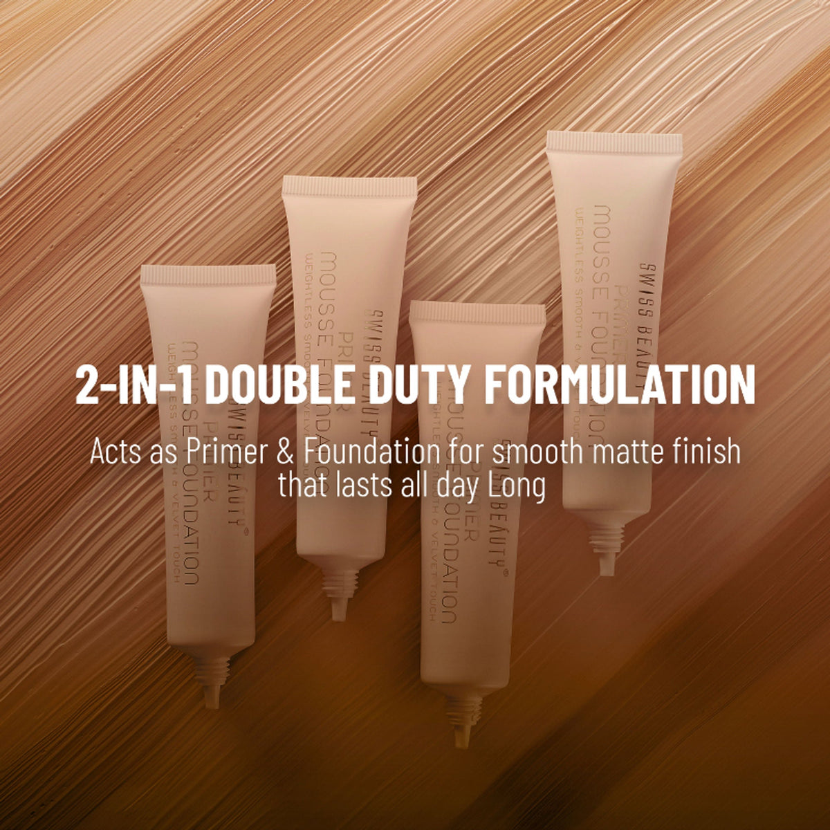 Swiss Beauty Primer Mousse Foundation - 1 White Ivory