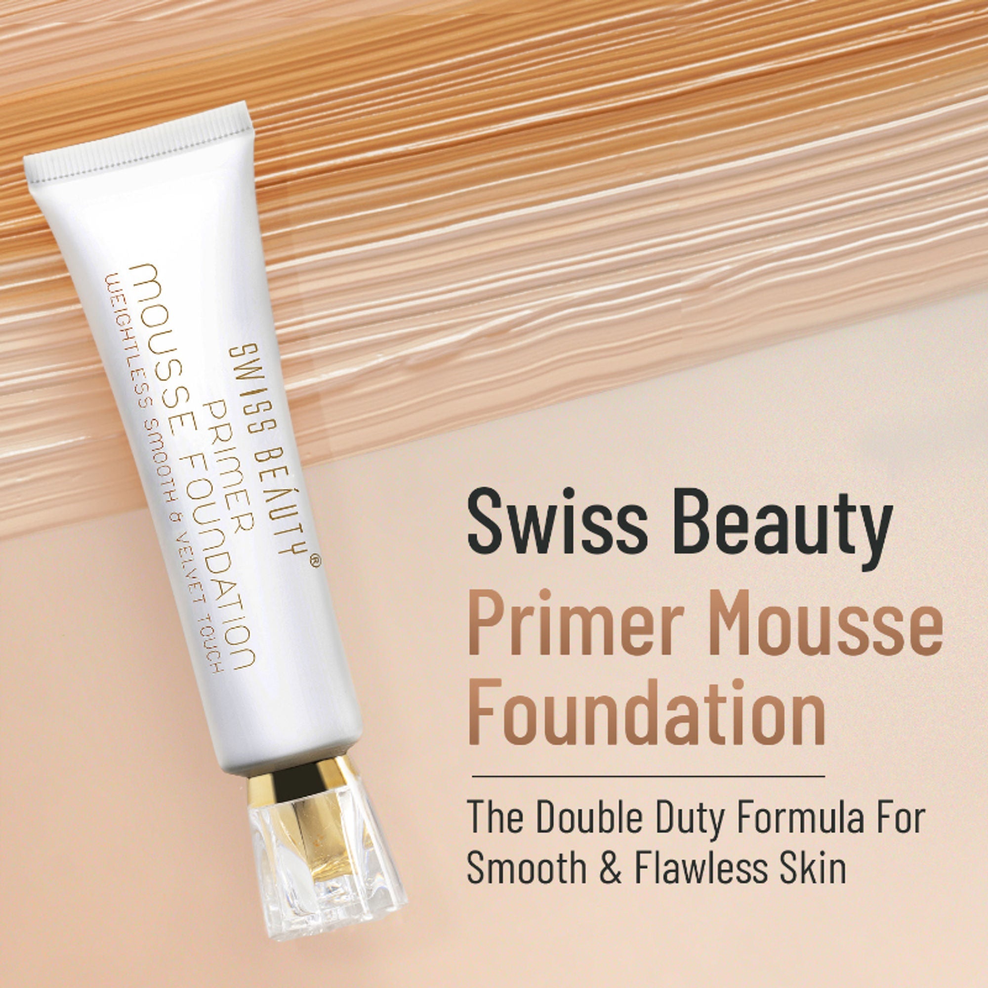 Swiss Beauty Primer Mousse Foundation - 4 Natural Nude