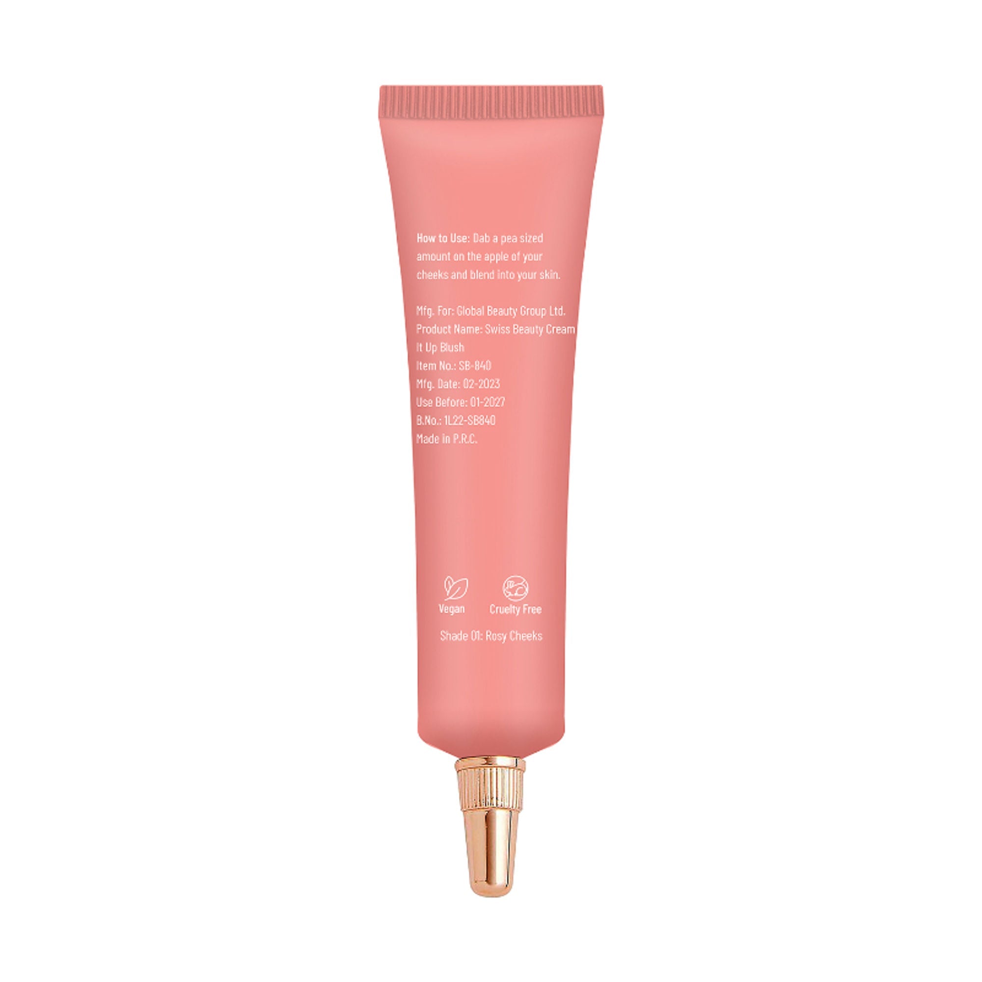 Swiss Beauty Cream It Up Blusher With Shea Butter , Multi-Functional , Matte Finish - 1 Rosy Cheeks