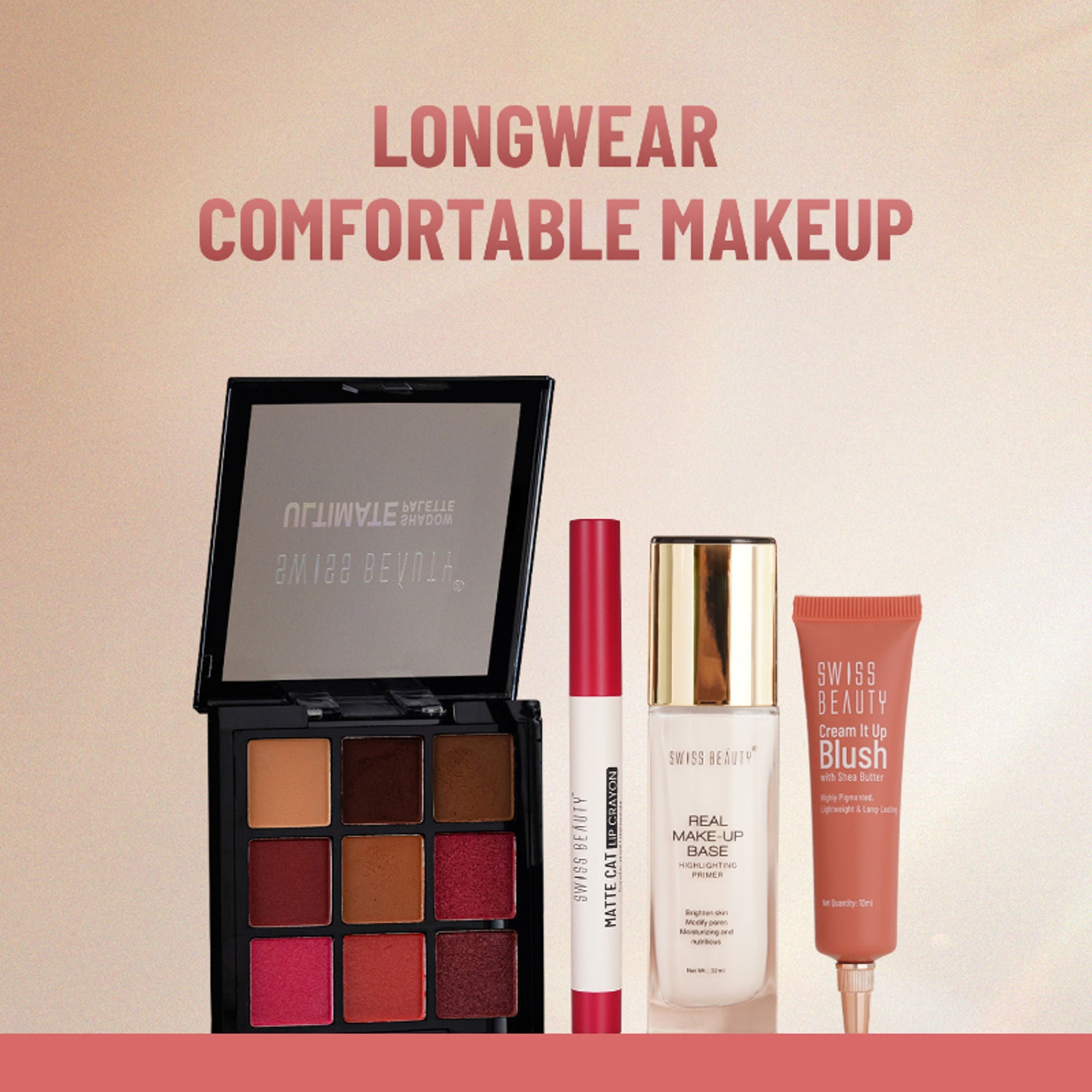 Swiss Beauty Cream It Up Blusher With Shea Butter , Multi-Functional , Matte Finish - 1 Rosy Cheeks