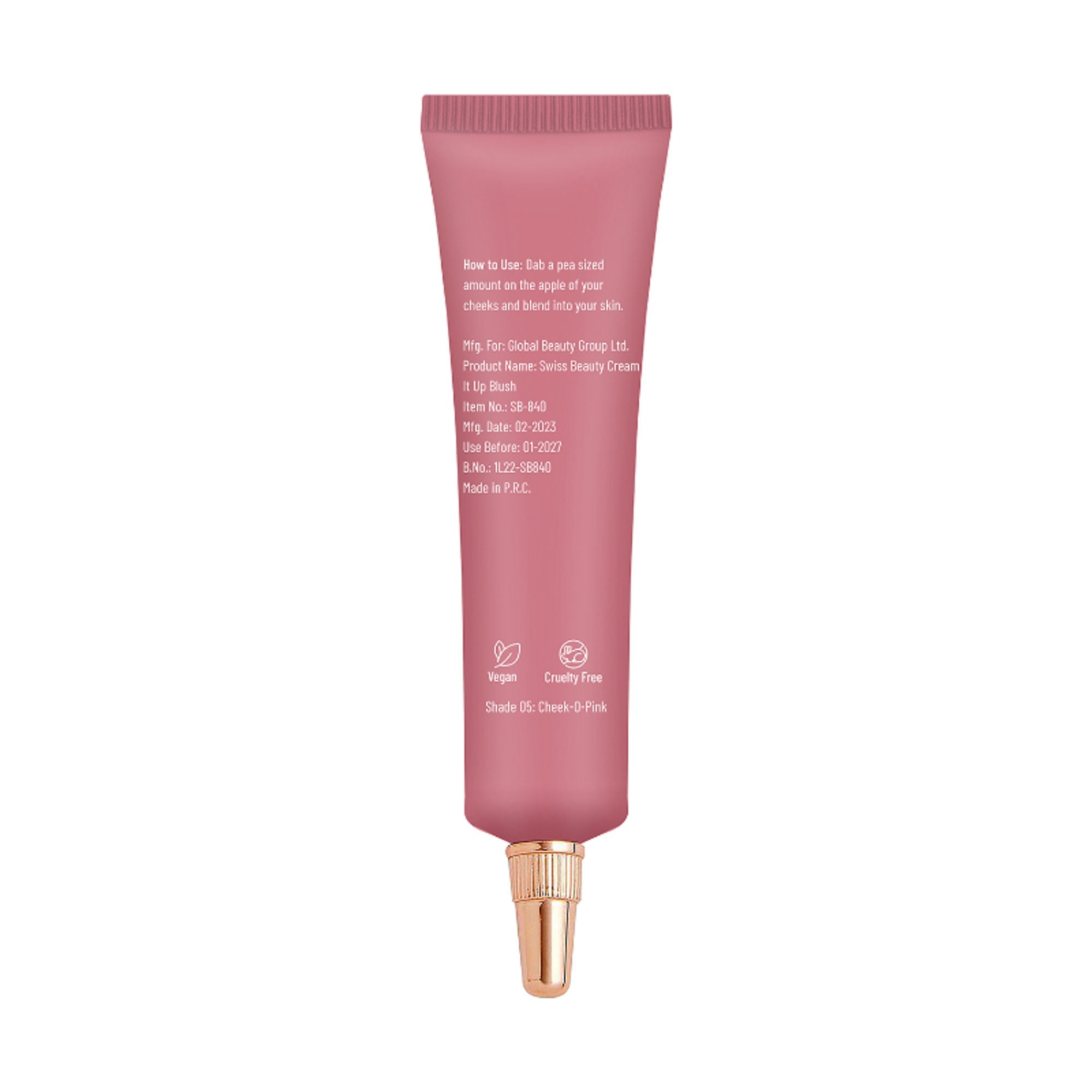 Swiss Beauty Cream It Up Blusher With Shea Butter , Multi-Functional , Matte Finish - 5 Cheek-o-pink