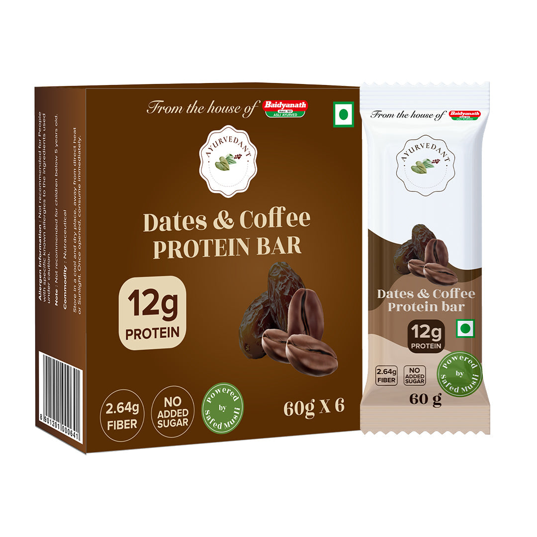 Ayurvedant Dates & Coffee Protein Bars Pack of 6 - Image 1