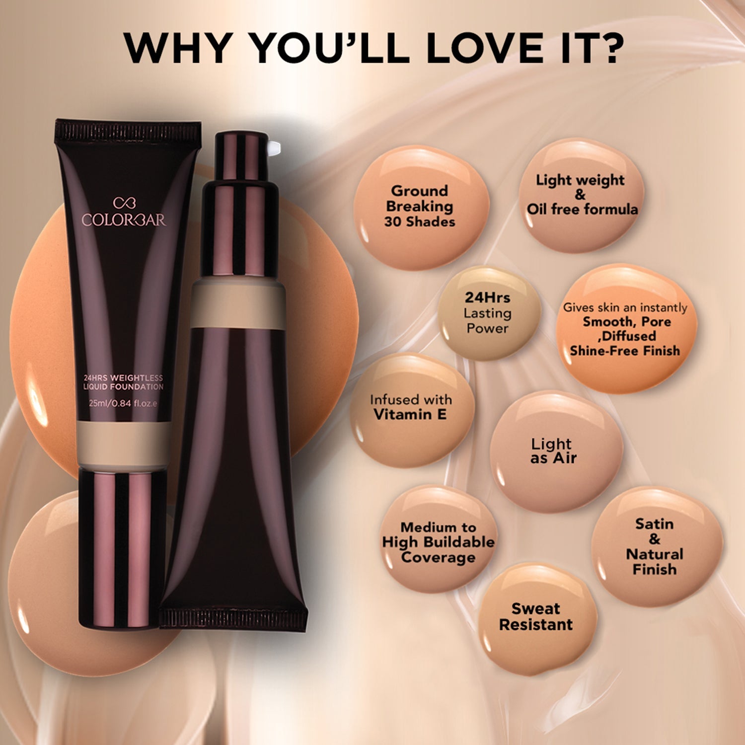 Colorbar 24Hrs Weightless Liquid Foundation Fw 5.4