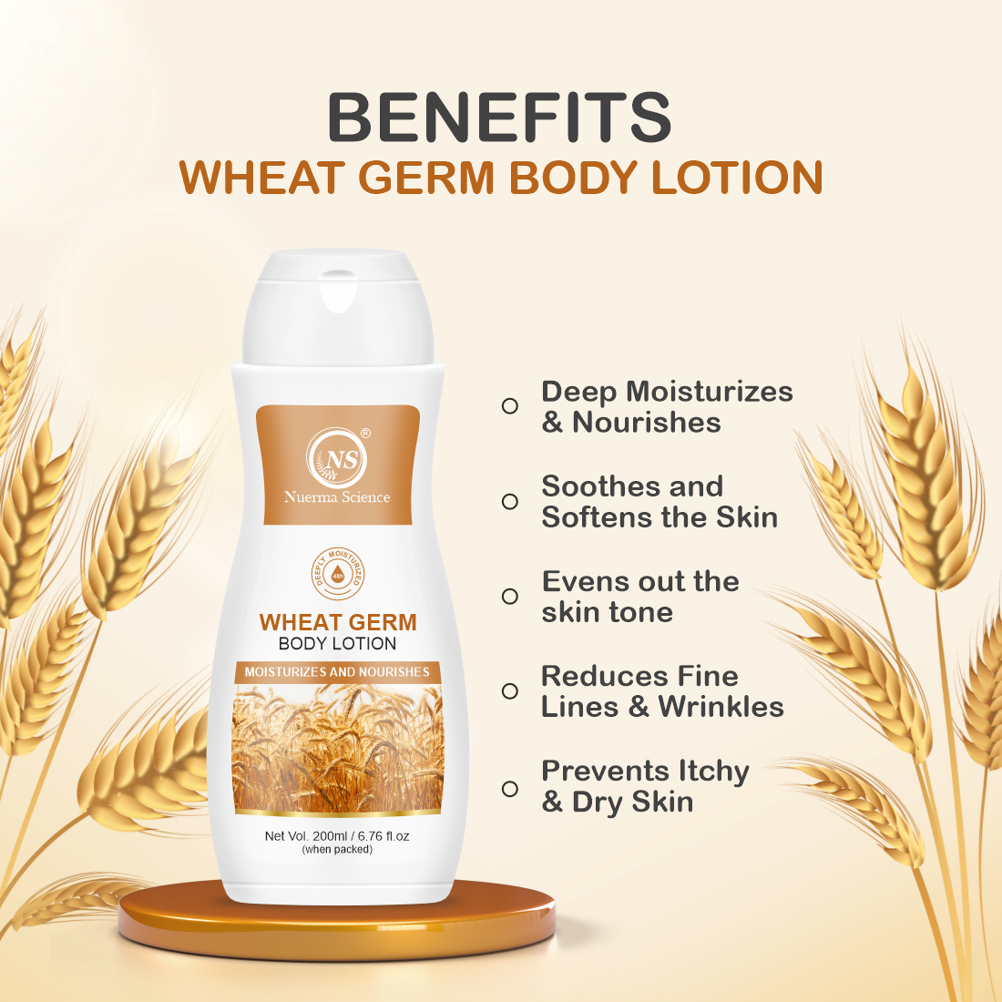 Nuerma Science Wheat Germ Body Lotion to Moisturize & Nourishes Skin