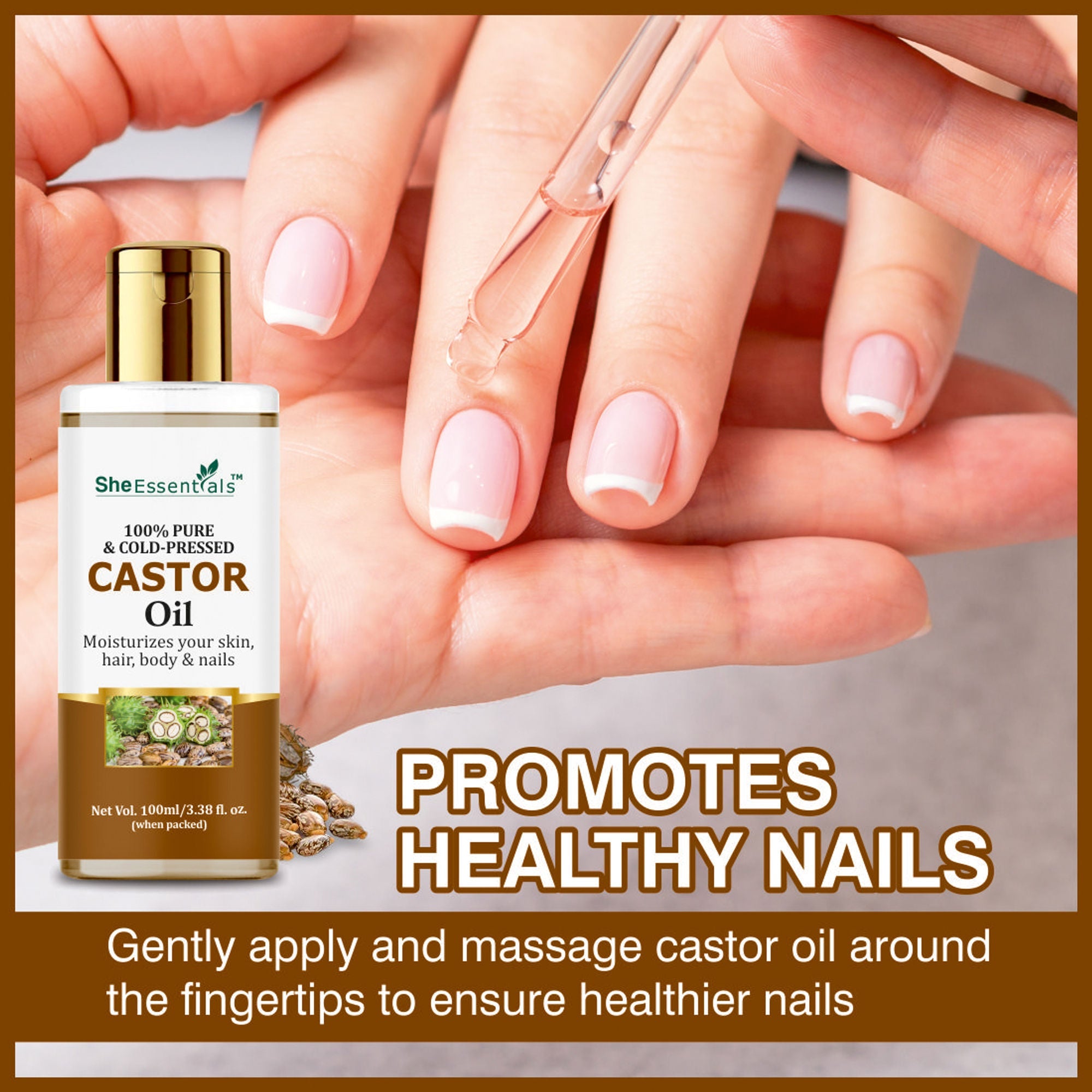 She Essentials Rosemary Essential Oil & Castor Oil Combo For Haircare & Skincare