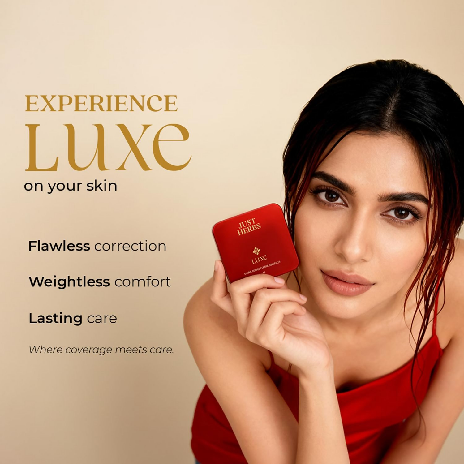 Just Herbs Luxe Illume Correct Créme Concealer Covers Dark Circles (100 Porcelain)