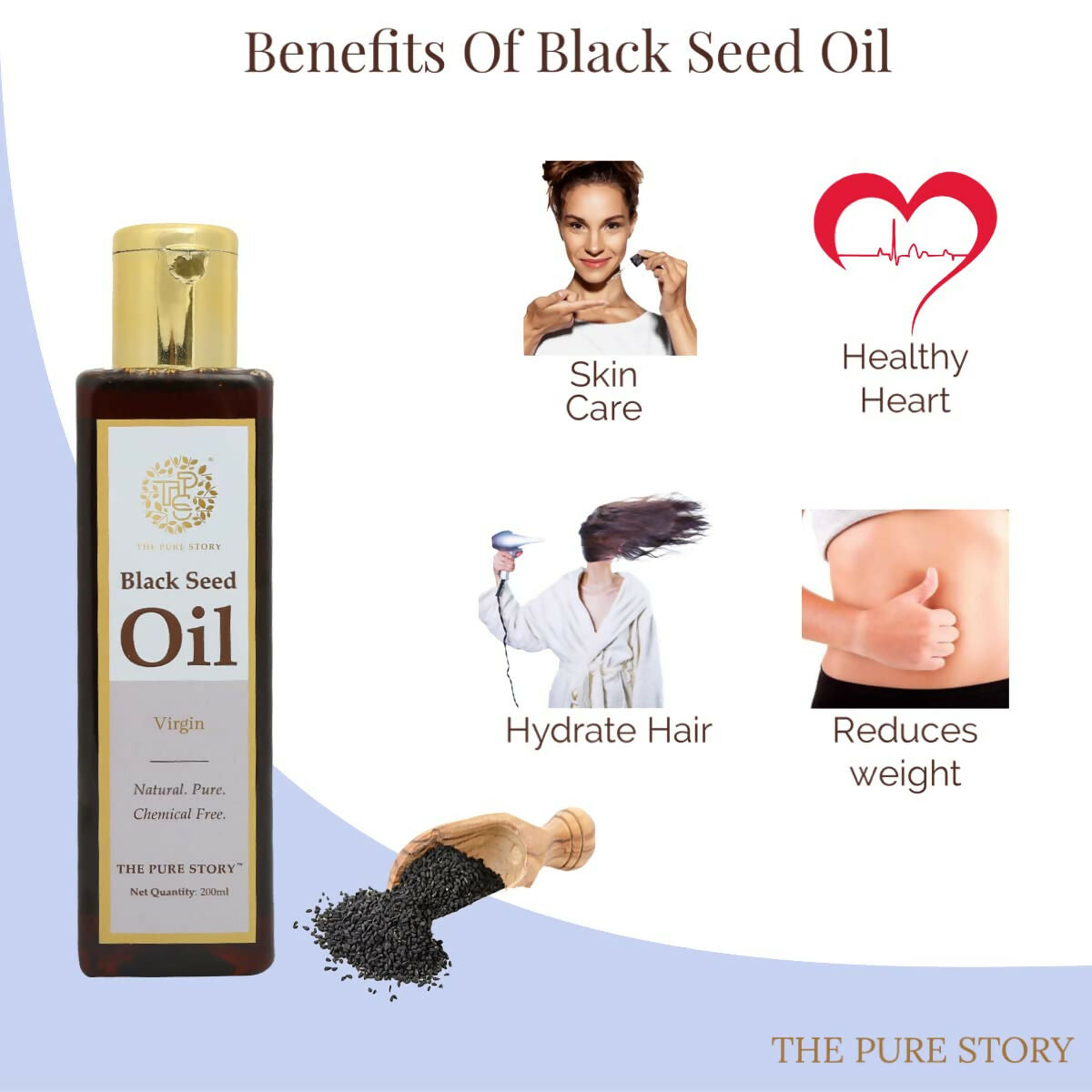 The Pure Story Black Seed Hair Oil - Pure And Natural