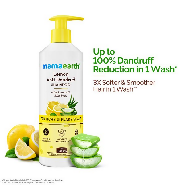 Mamaearth Lemon Anti-Dandruff Shampoo with Lemon & Aloe Vera for Itchy & Flaky Scalp