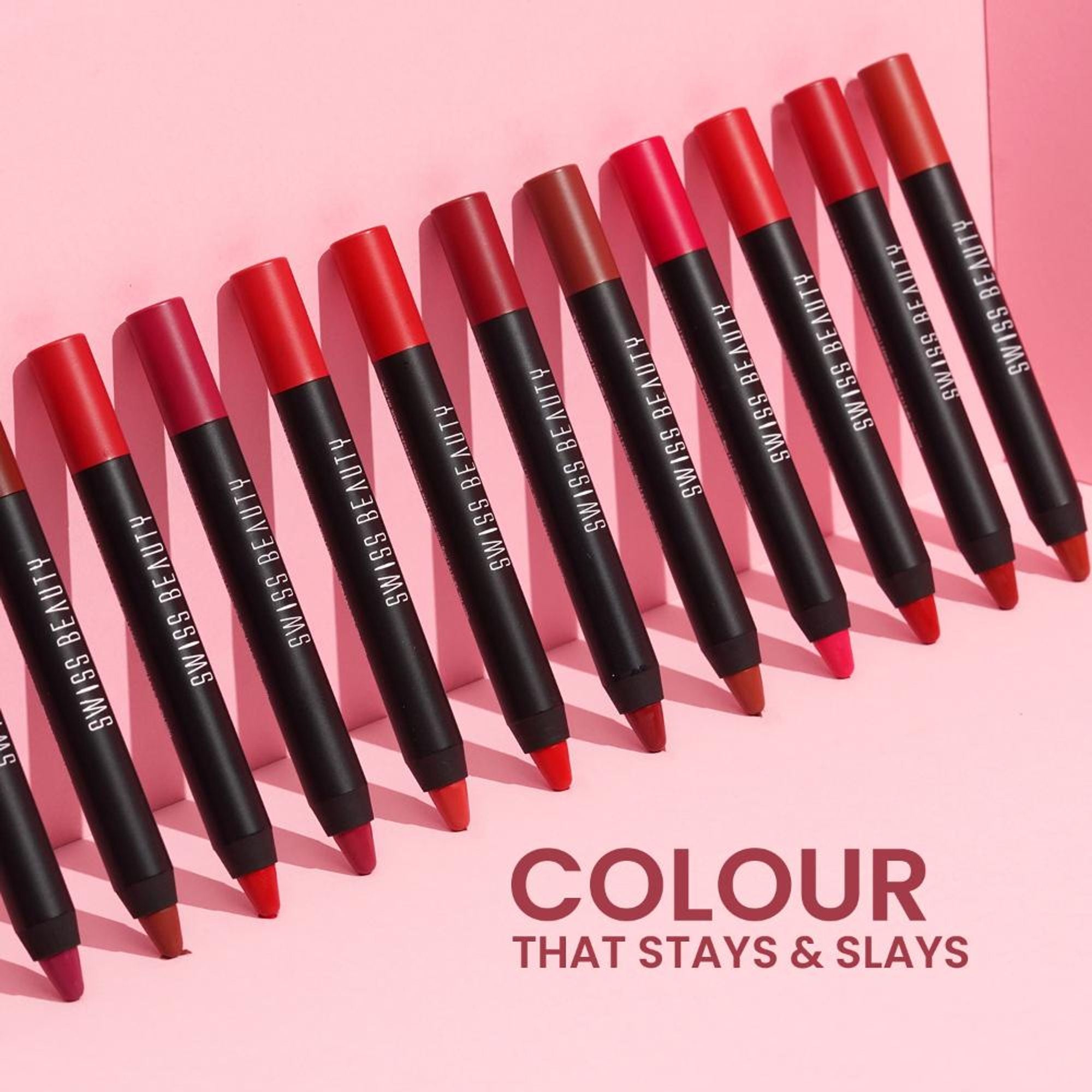 Swiss Beauty Matte Long Lasting Stay Maxx Lip Crayon Lipstick Matte Finish - Red Flag