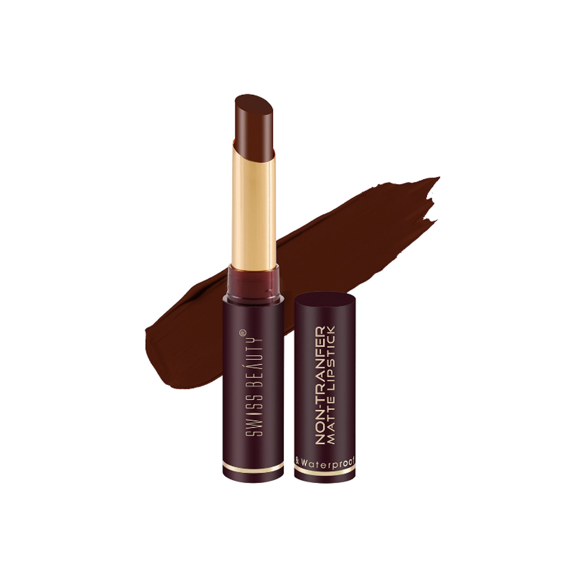 Swiss Beauty Non-Transfer Matte Lipstick - 19 Dark Brown