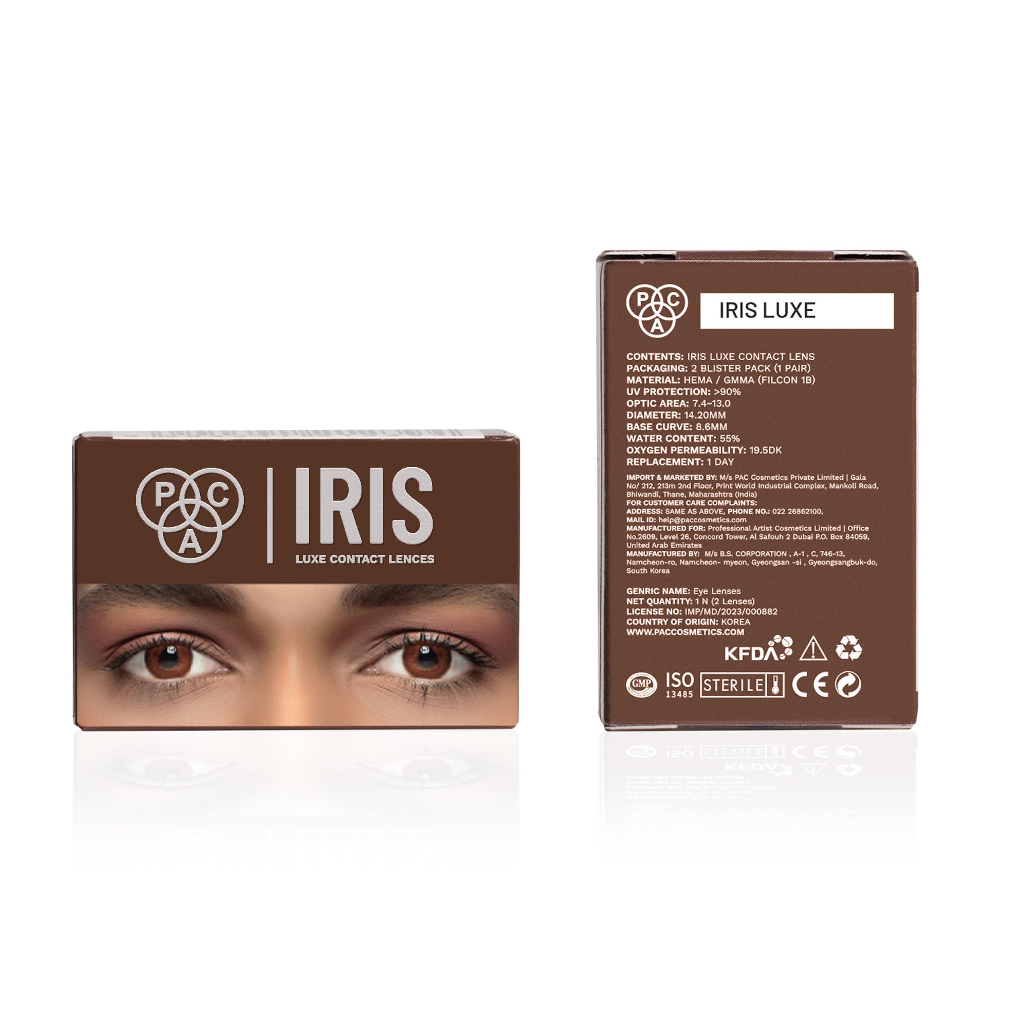 PAC Studio IRIS LUXE Daily Lenses Amber - Comfortable Natural Looking Lenses, Soft Non-Irritating