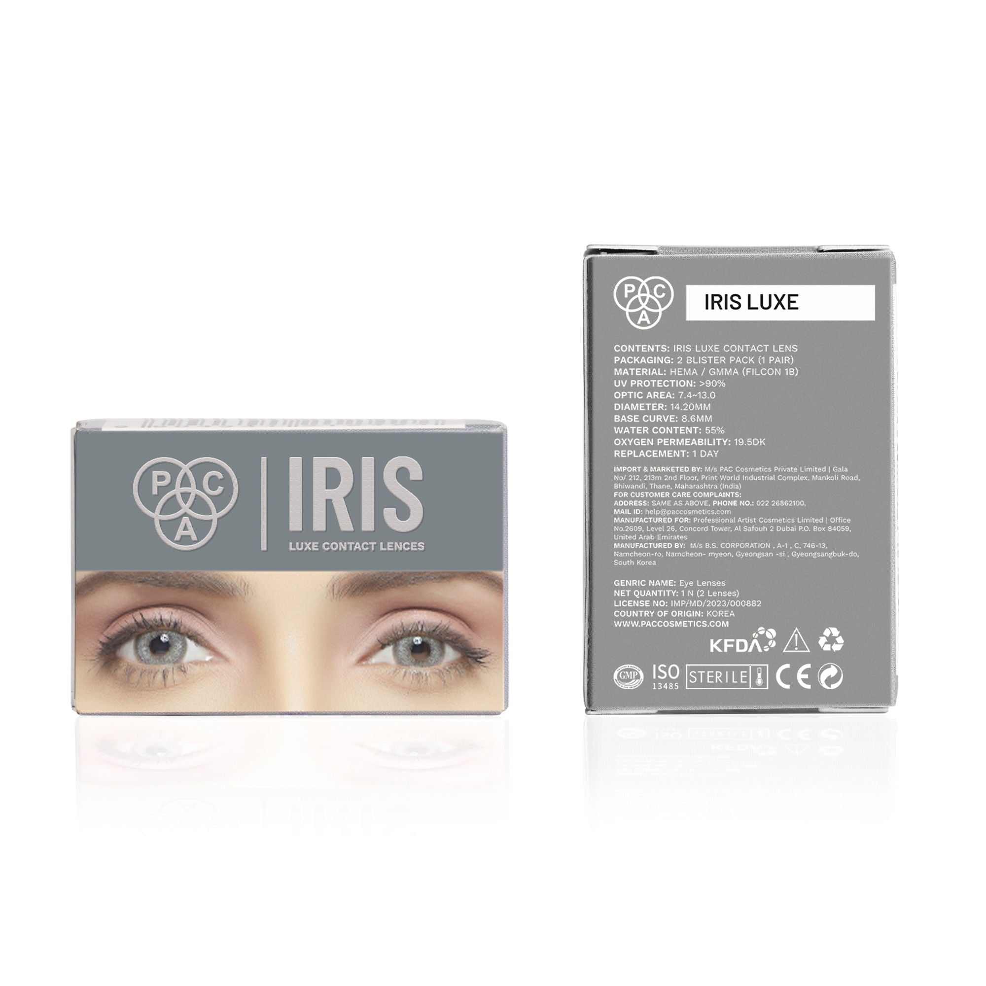 PAC Studio IRIS LUXE Daily Lenses Crystal - Comfortable Natural Looking Lenses, Soft Non-Irritating