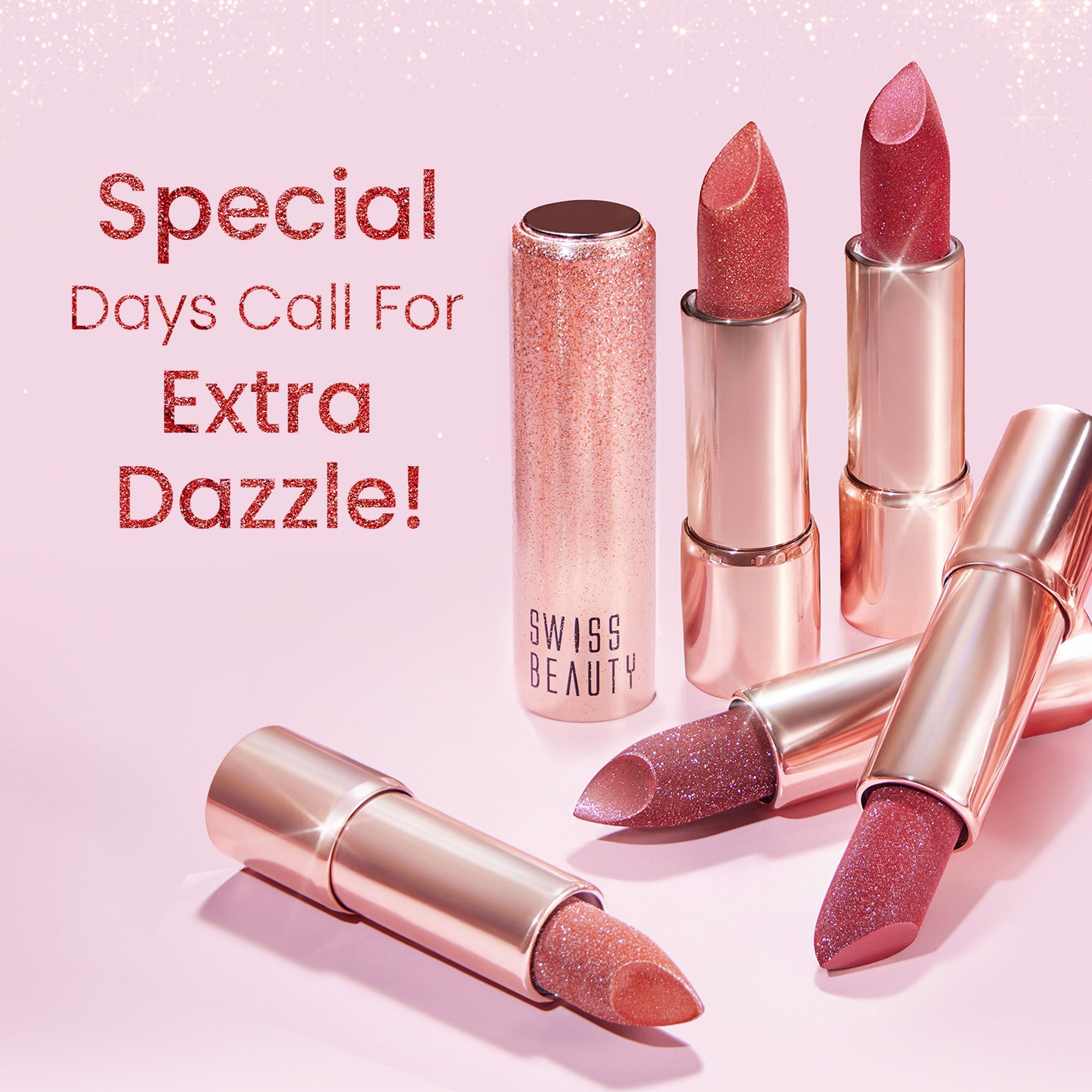 Swiss Beauty More Than Glitter Lipstick - 4 Glitter Rose