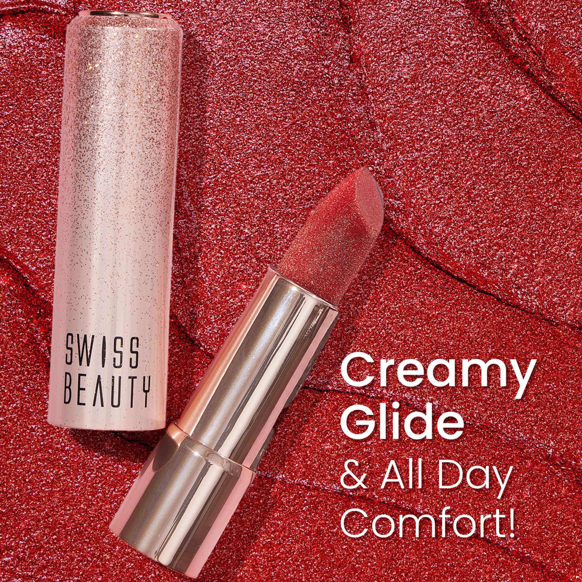Swiss Beauty More Than Glitter Lipstick - 4 Glitter Rose