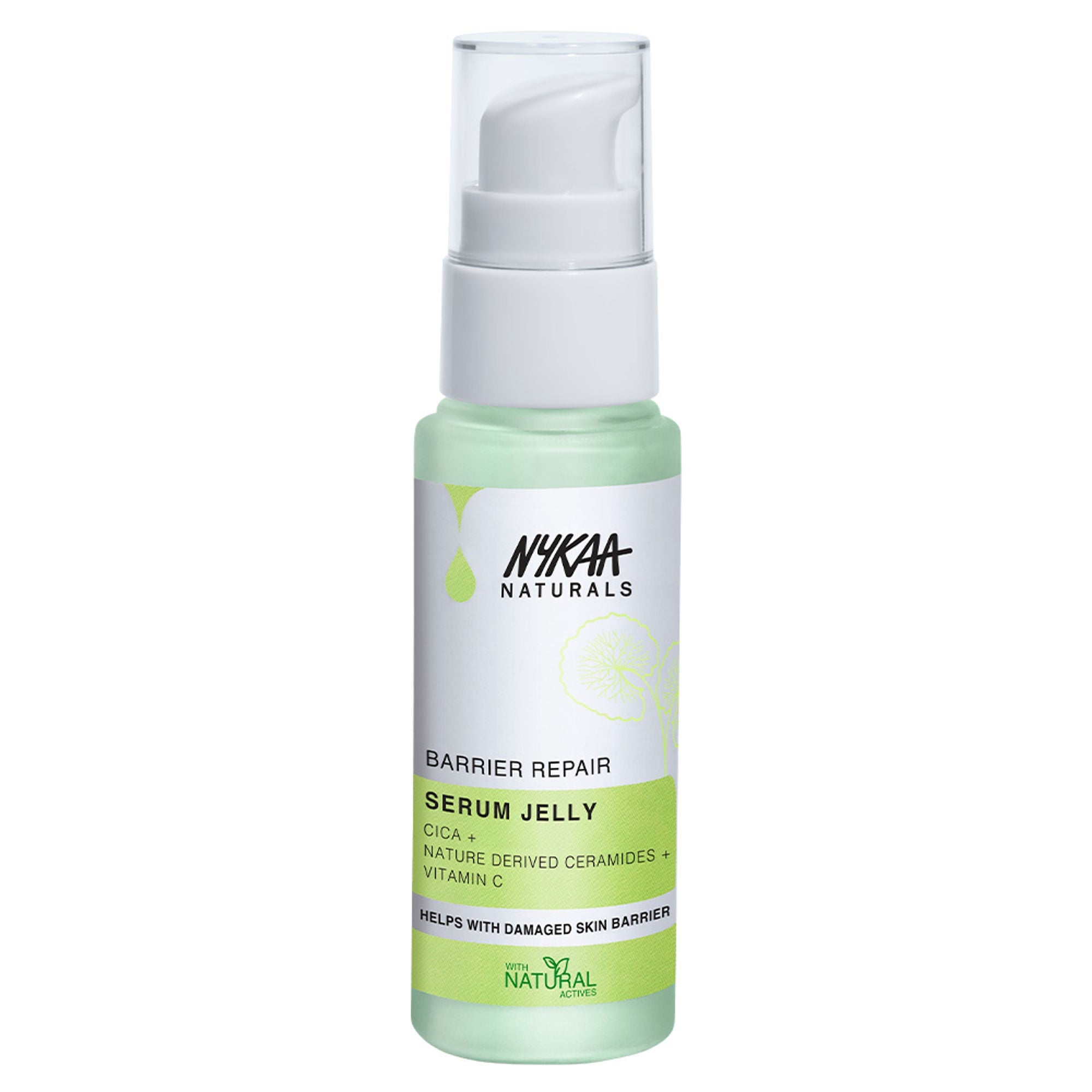 Nykaa Naturals Cica & Ceramides Serum Jelly with Vitamin C to Soothe, Repair Barrier & Brighten Skin