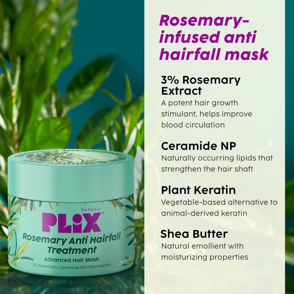 PLIX The Plant Fix Rosemary Anti Hairfall Kit (Serum, Shampoo, Conditioner & Hair Mask)