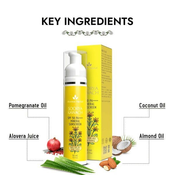 Avimee herbal Soorya Kawach SPF50 PA++++ 100% Mineral Sunscreen