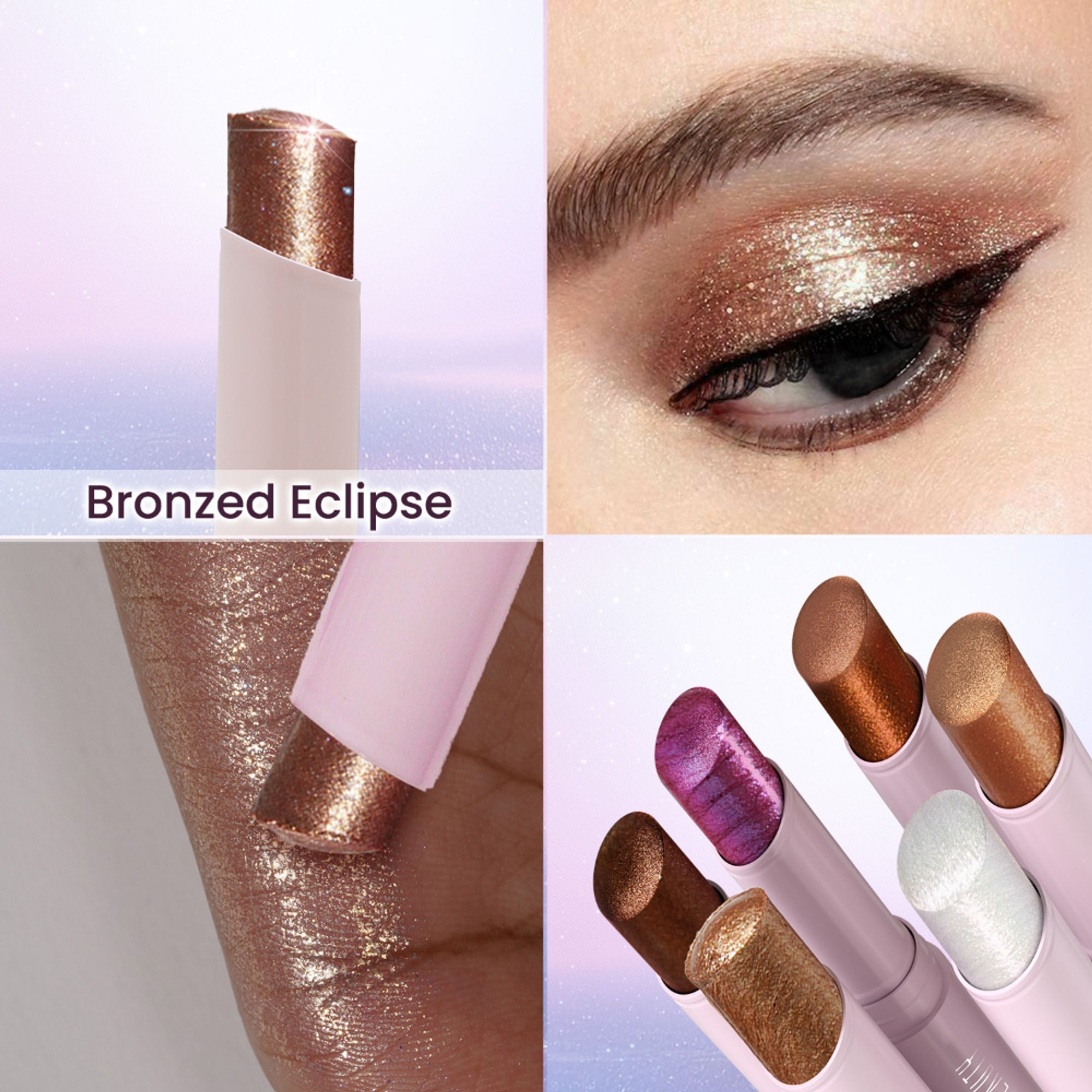 Swiss Beauty Jelly Verse Glow Eyeshadow Stick , Rich Color Payoff, Crease-Proof - Star Shower