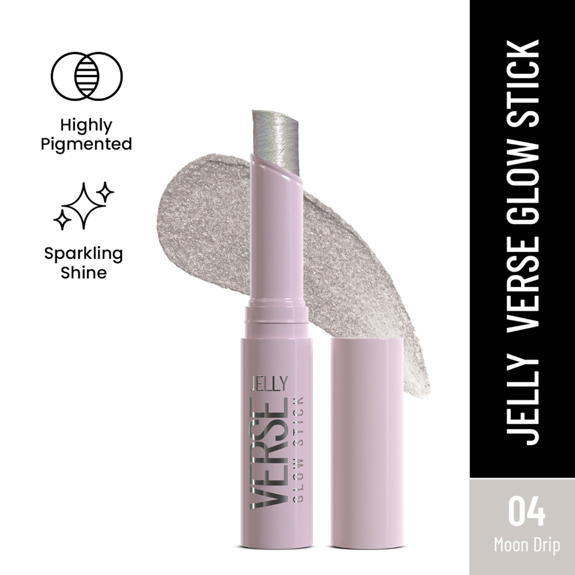 Swiss Beauty Jelly Verse Glow Eyeshadow Stick , Rich Color Payoff, Crease-Proof - Moon Drip