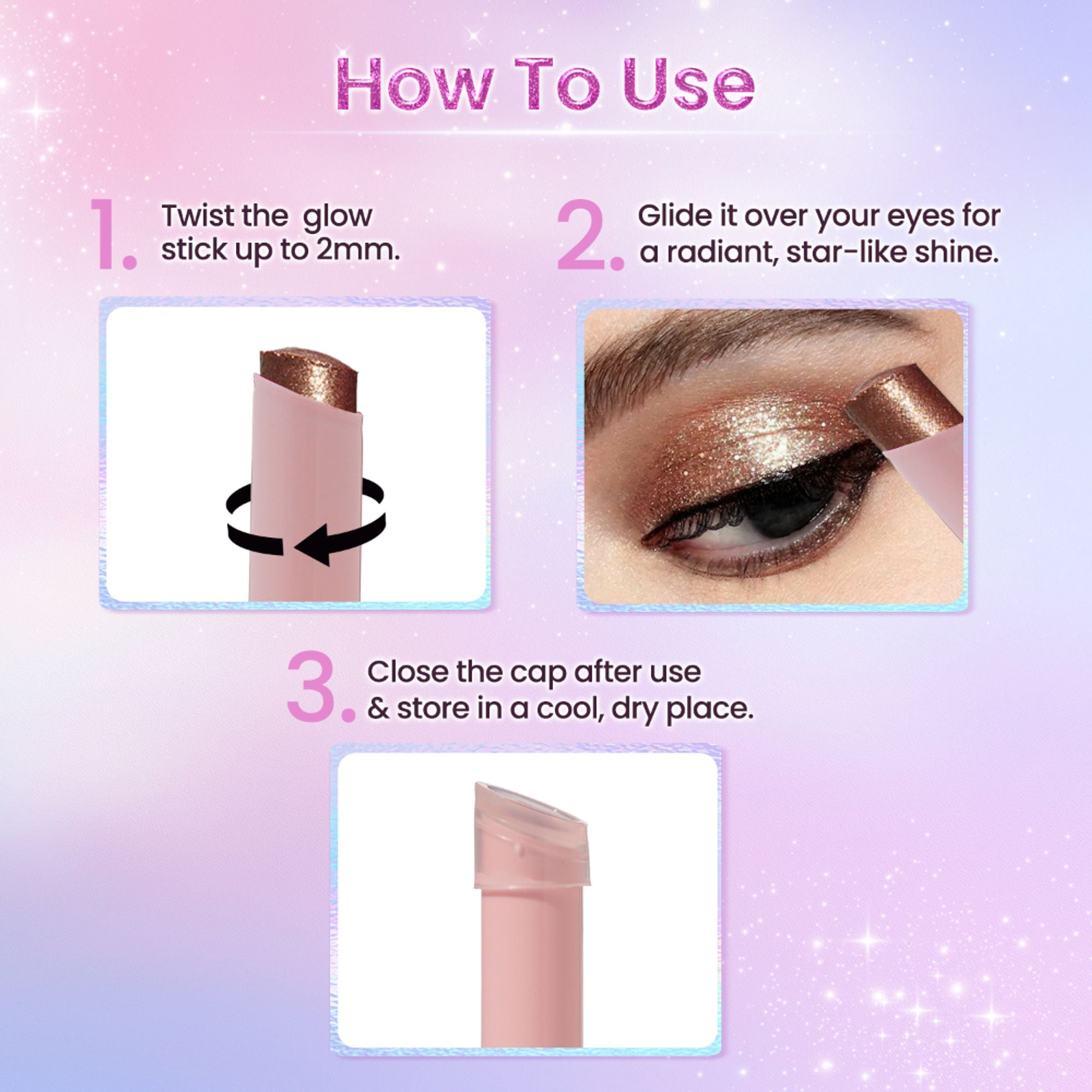 Swiss Beauty Jelly Verse Glow Eyeshadow Stick , Rich Color Payoff, Crease-Proof - Moon Drip