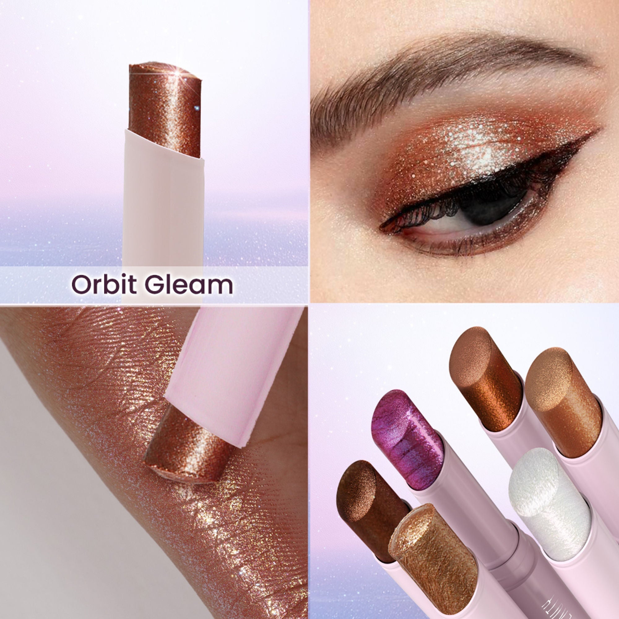 Swiss Beauty Jelly Verse Glow Eyeshadow Stick , Rich Color Payoff, Crease-Proof - Orbit Gleam
