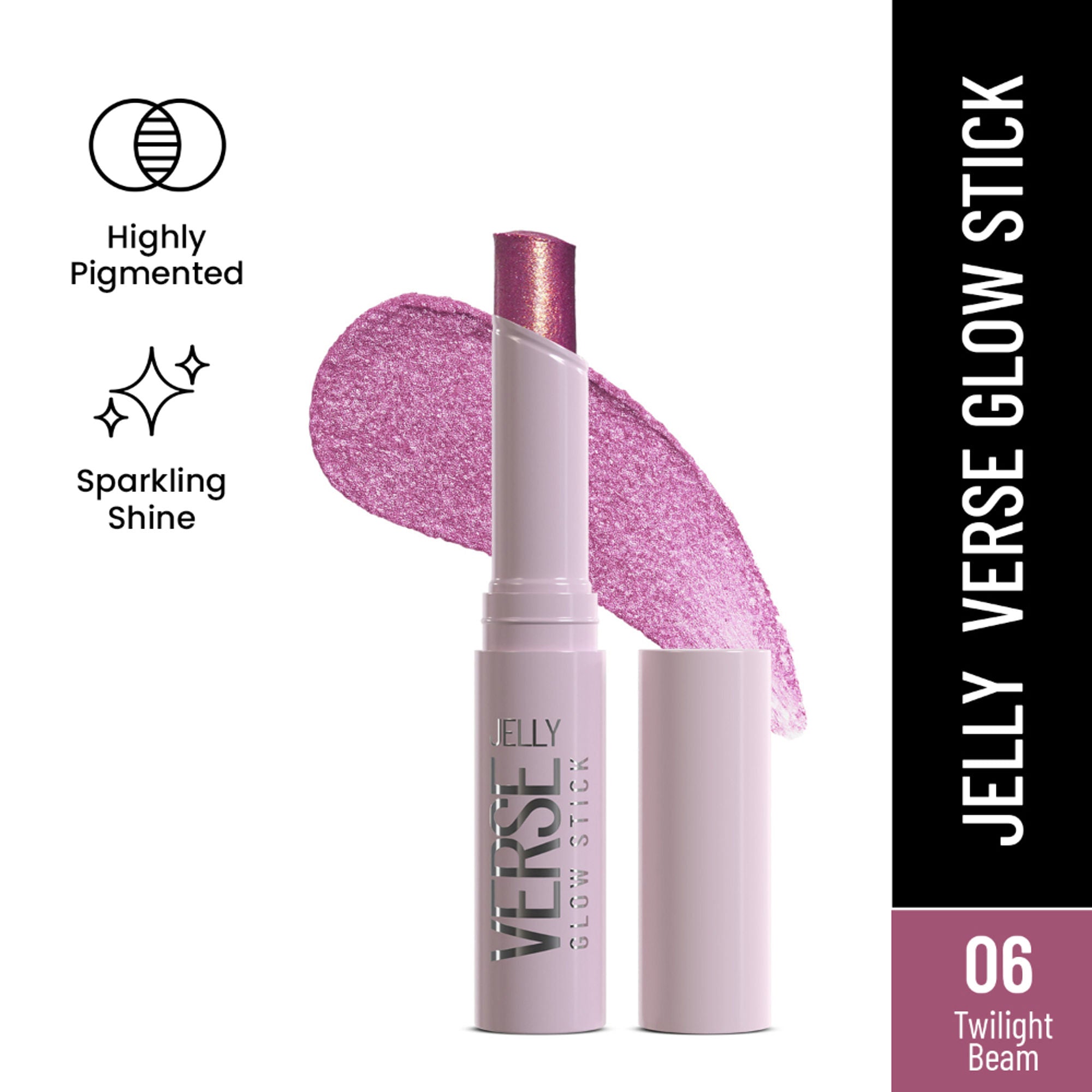 Swiss Beauty Jelly Verse Glow Eyeshadow Stick , Rich Color Payoff, Crease-Proof - Twilight Beam