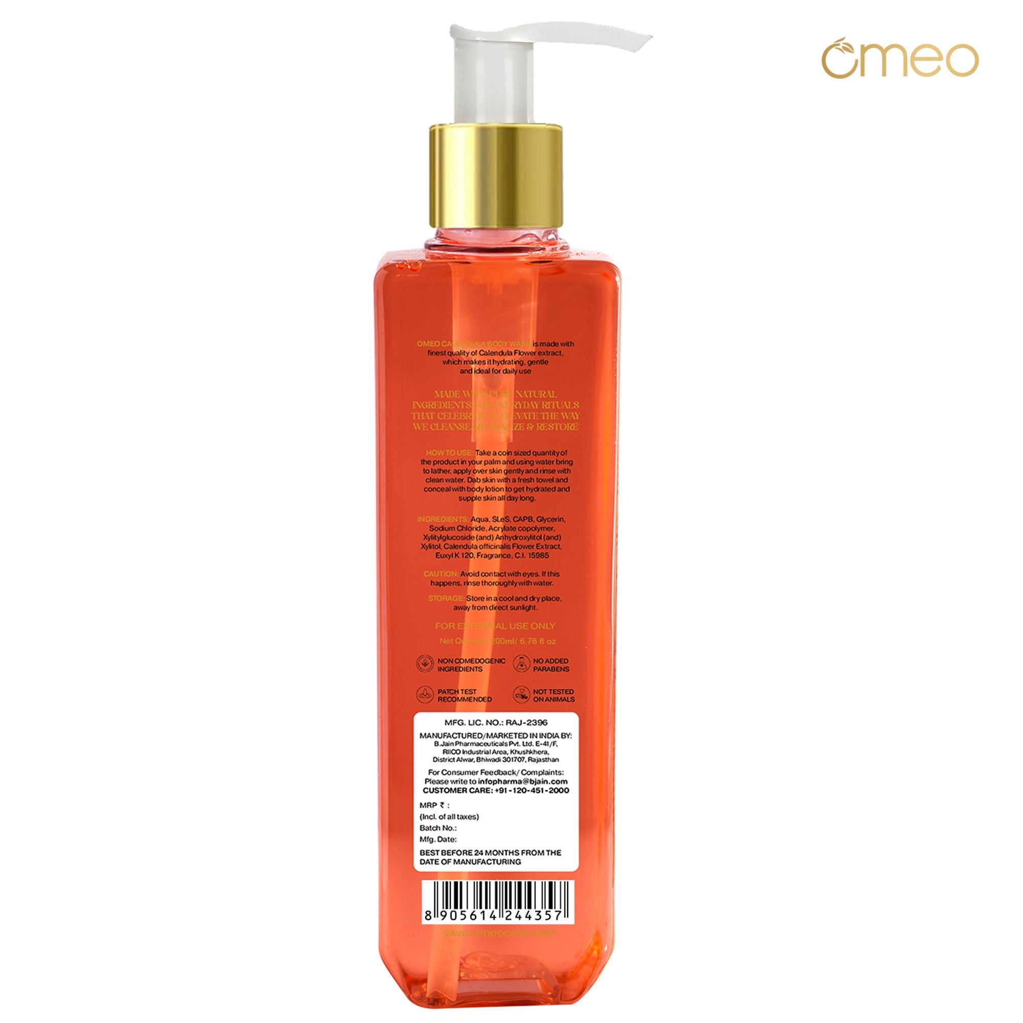 Omeo Calendula Body Wash Gentle Cleansing, Soft Nourshing Body Wash