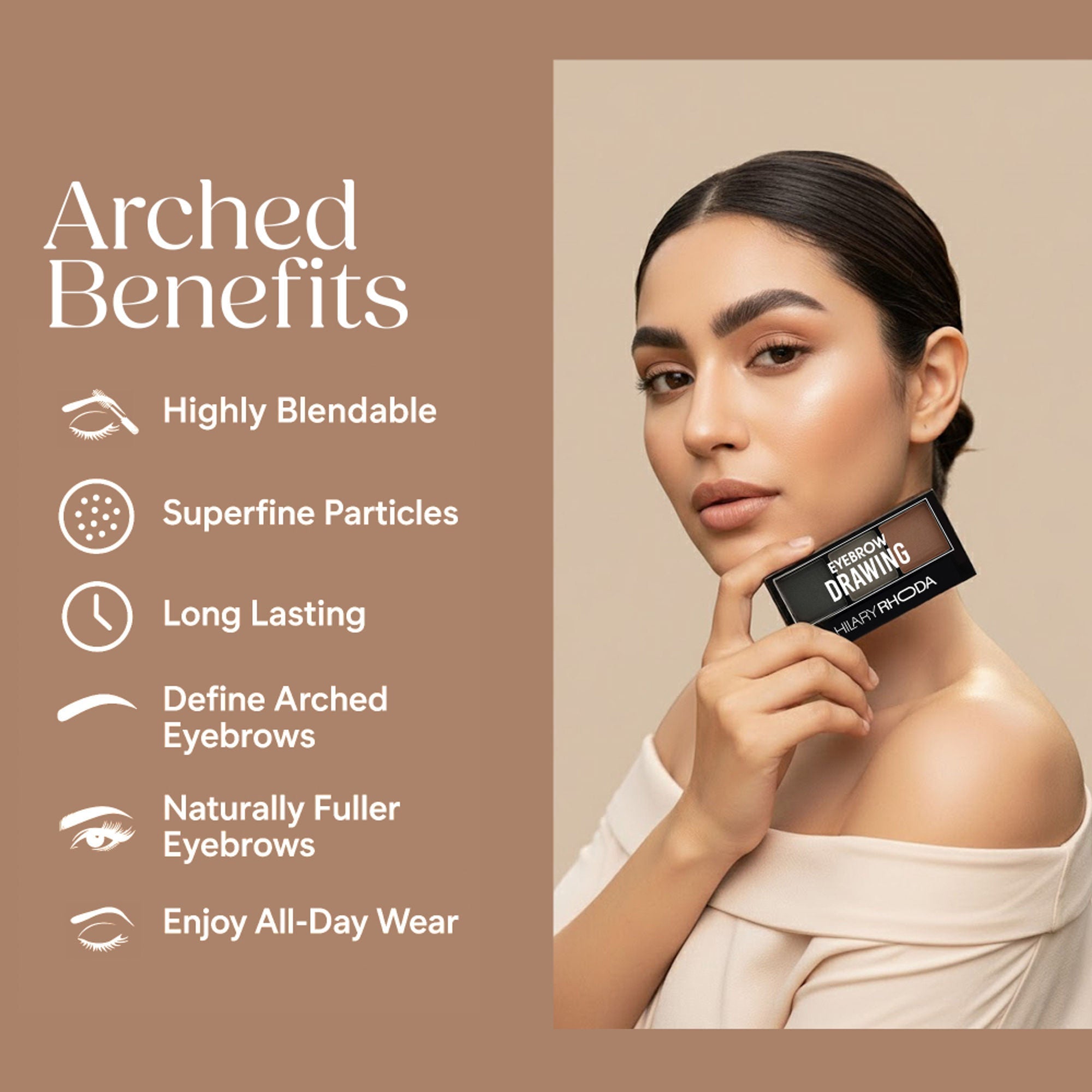 Hilary Rhoda Drawing Eyebrow Palette With 3 Natural Shades - 03