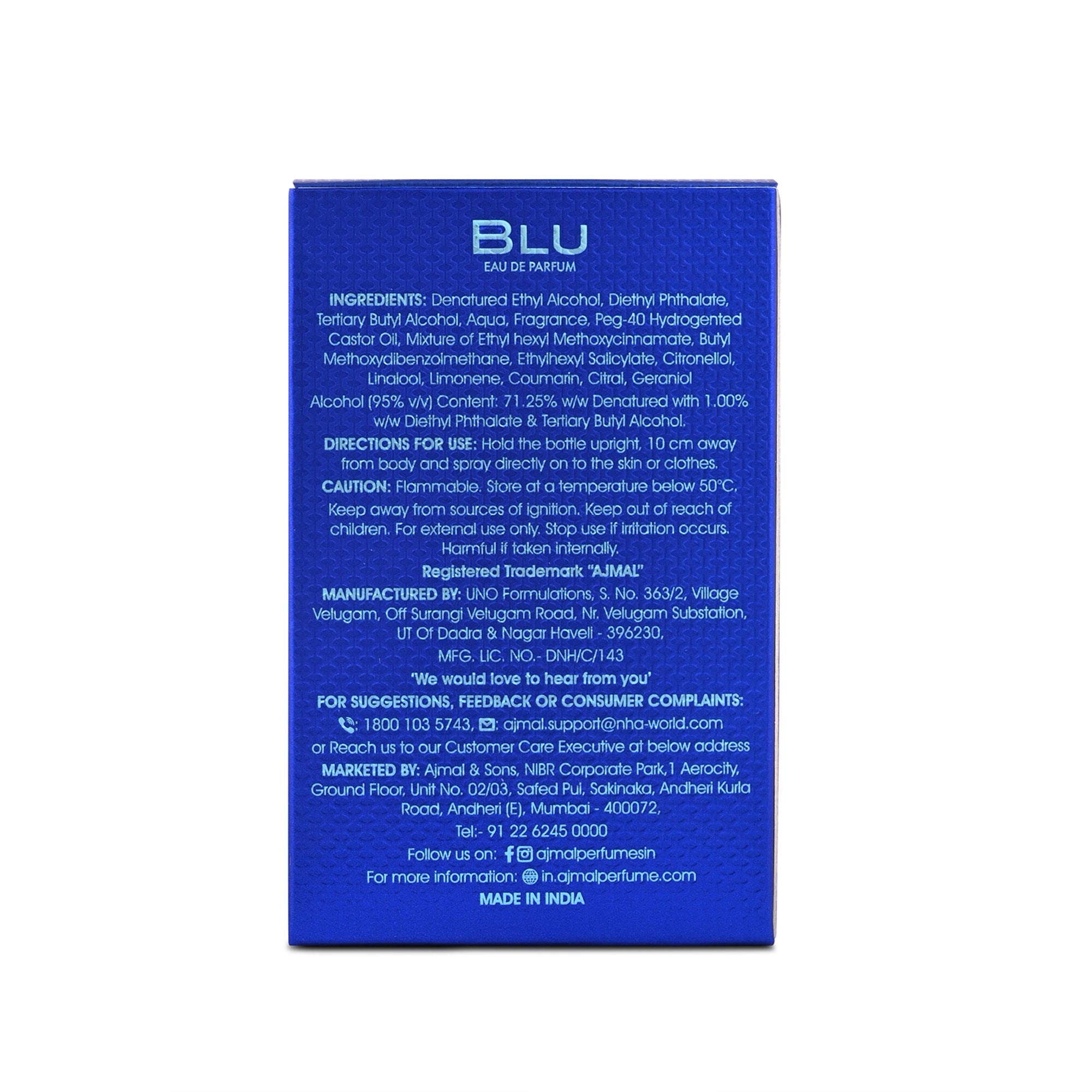 Ajmal India Blu Perfume For Men