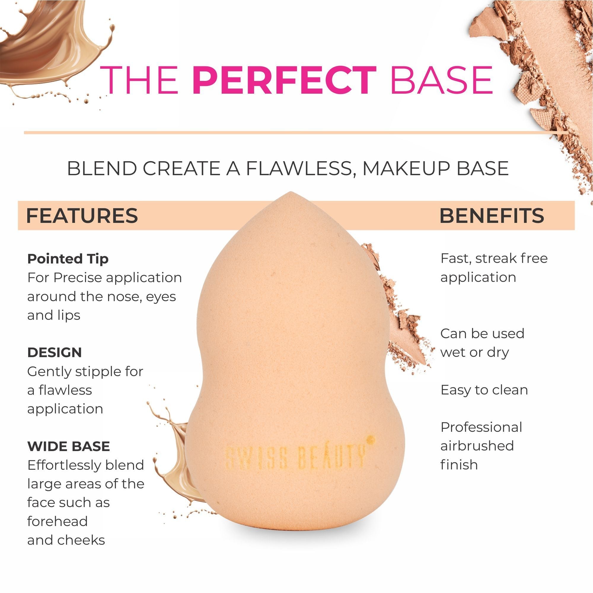 Swiss Beauty Makeup Buddy Beauty Blender - Peach