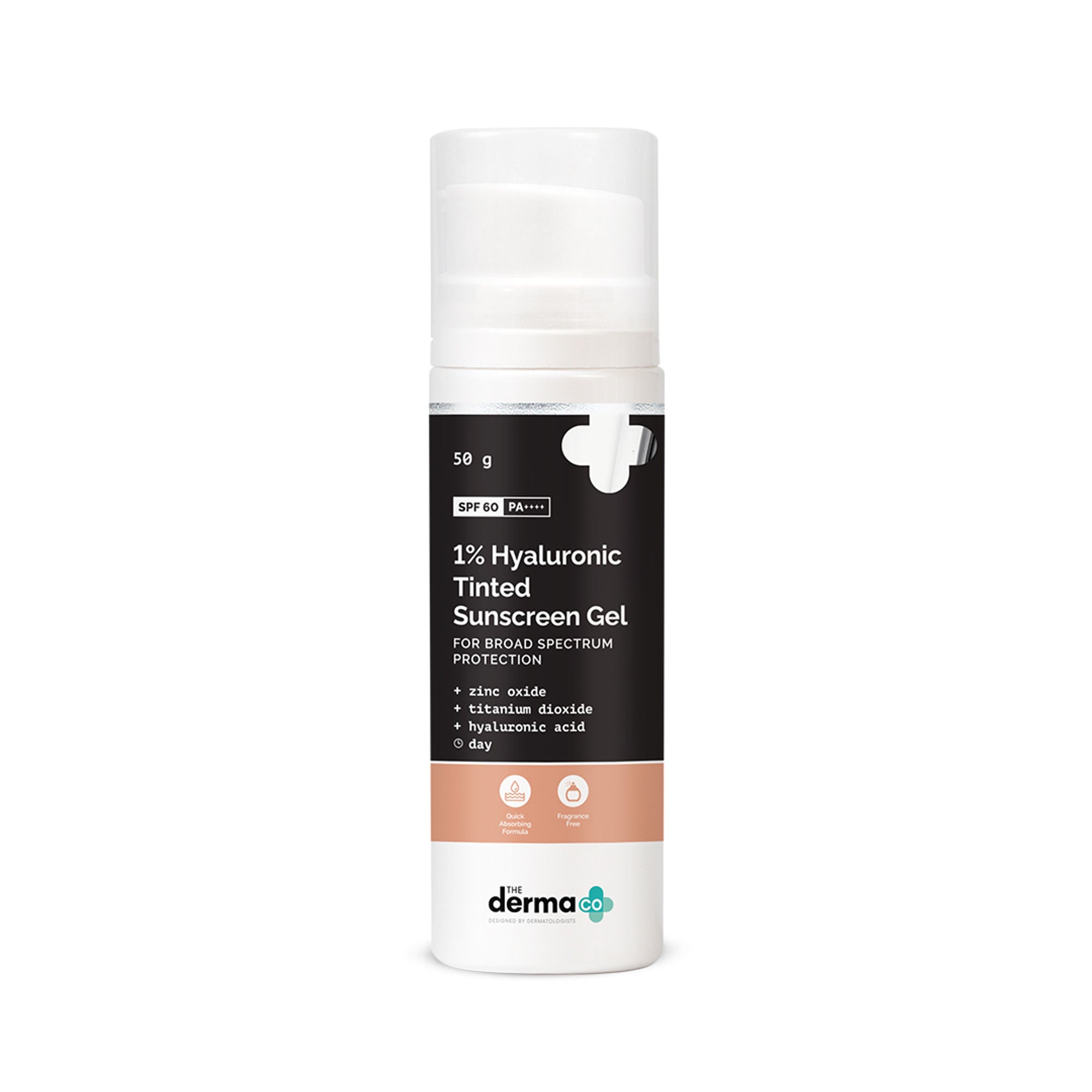 The Derma Co 1% Hyaluronic Tinted Sunscreen SPF 60 Gel PA++++