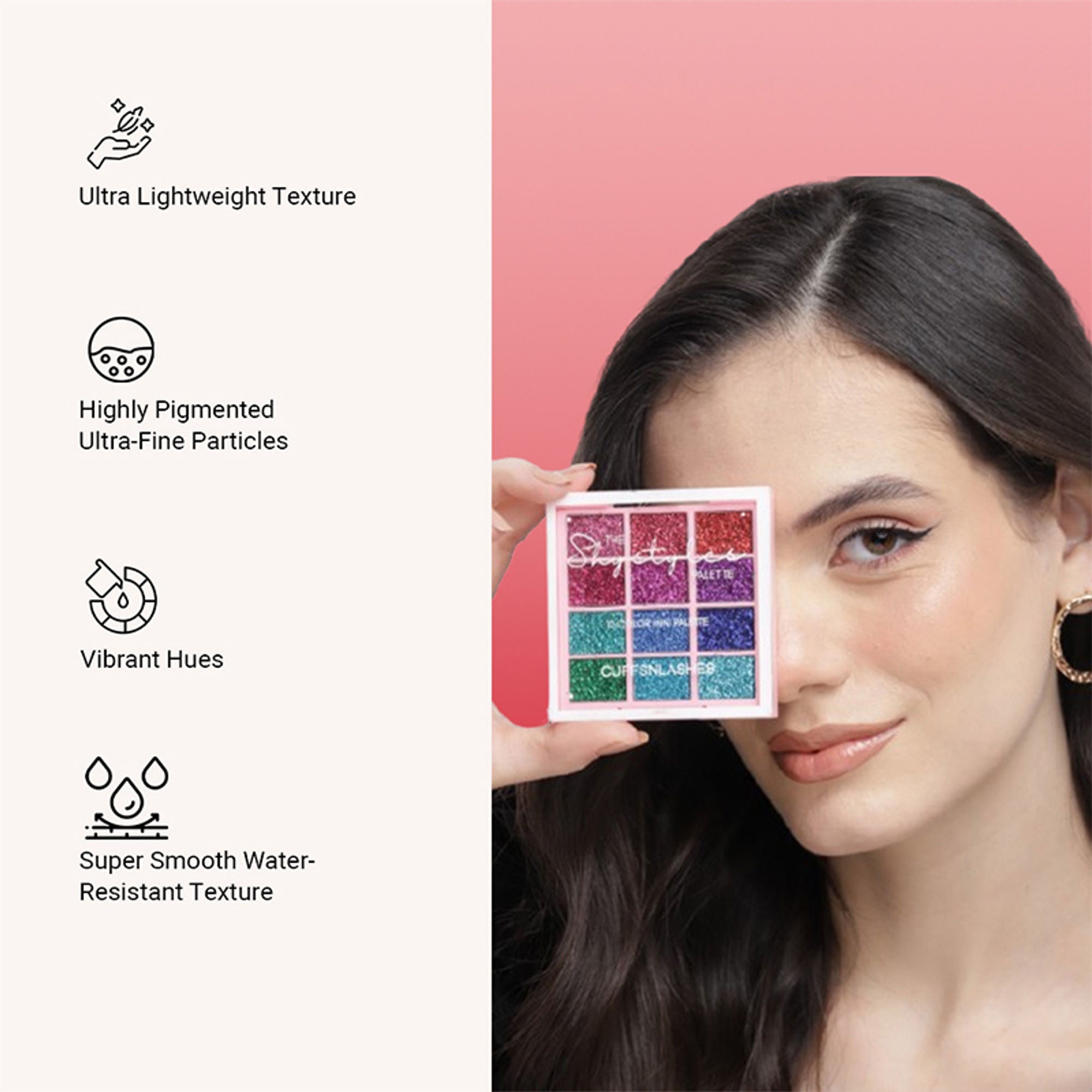 CUFFS N LASHES X The Shystyles Palette 12 Color Mini Palette - Glitter Heart 2