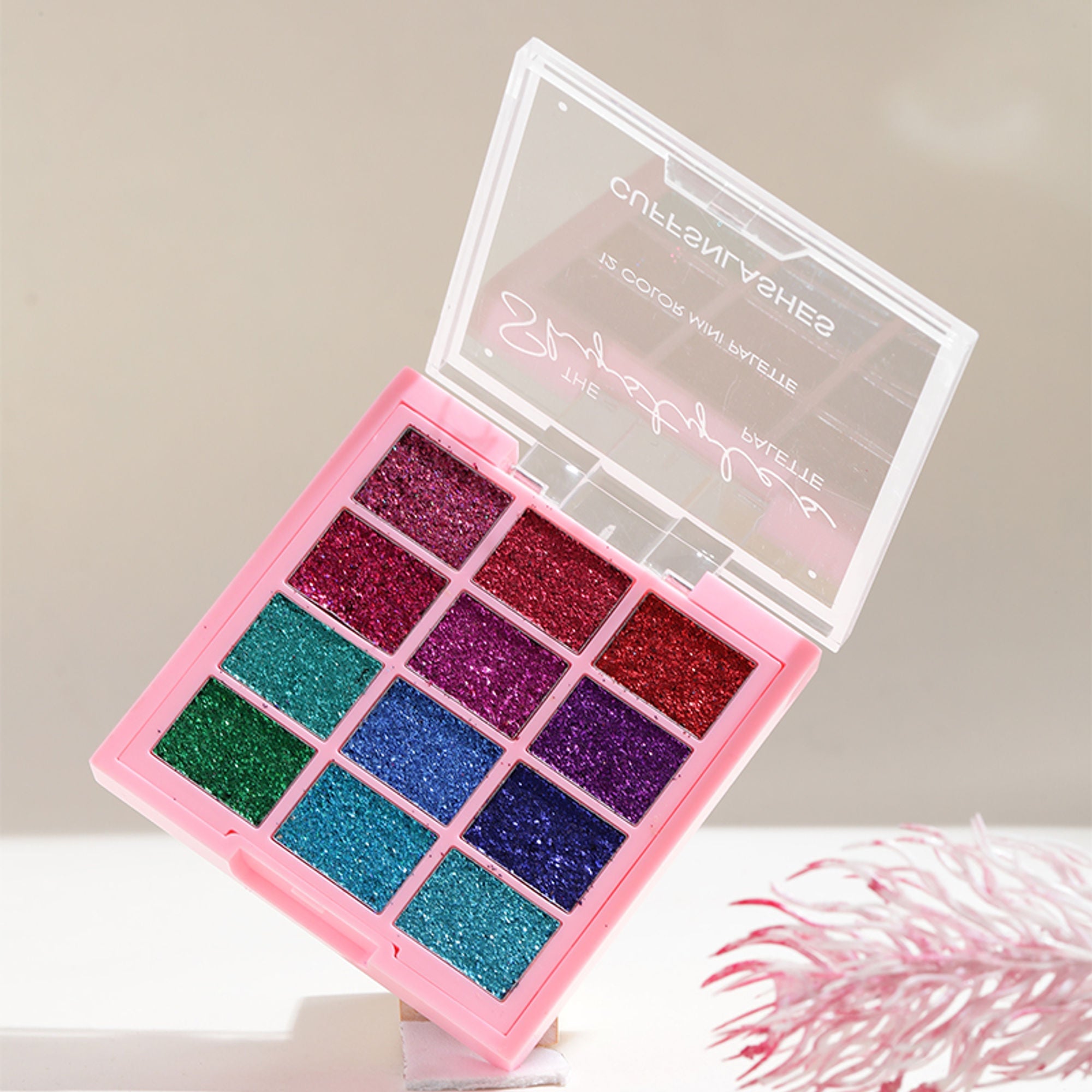 CUFFS N LASHES X The Shystyles Palette 12 Color Mini Palette - Glitter Heart 2