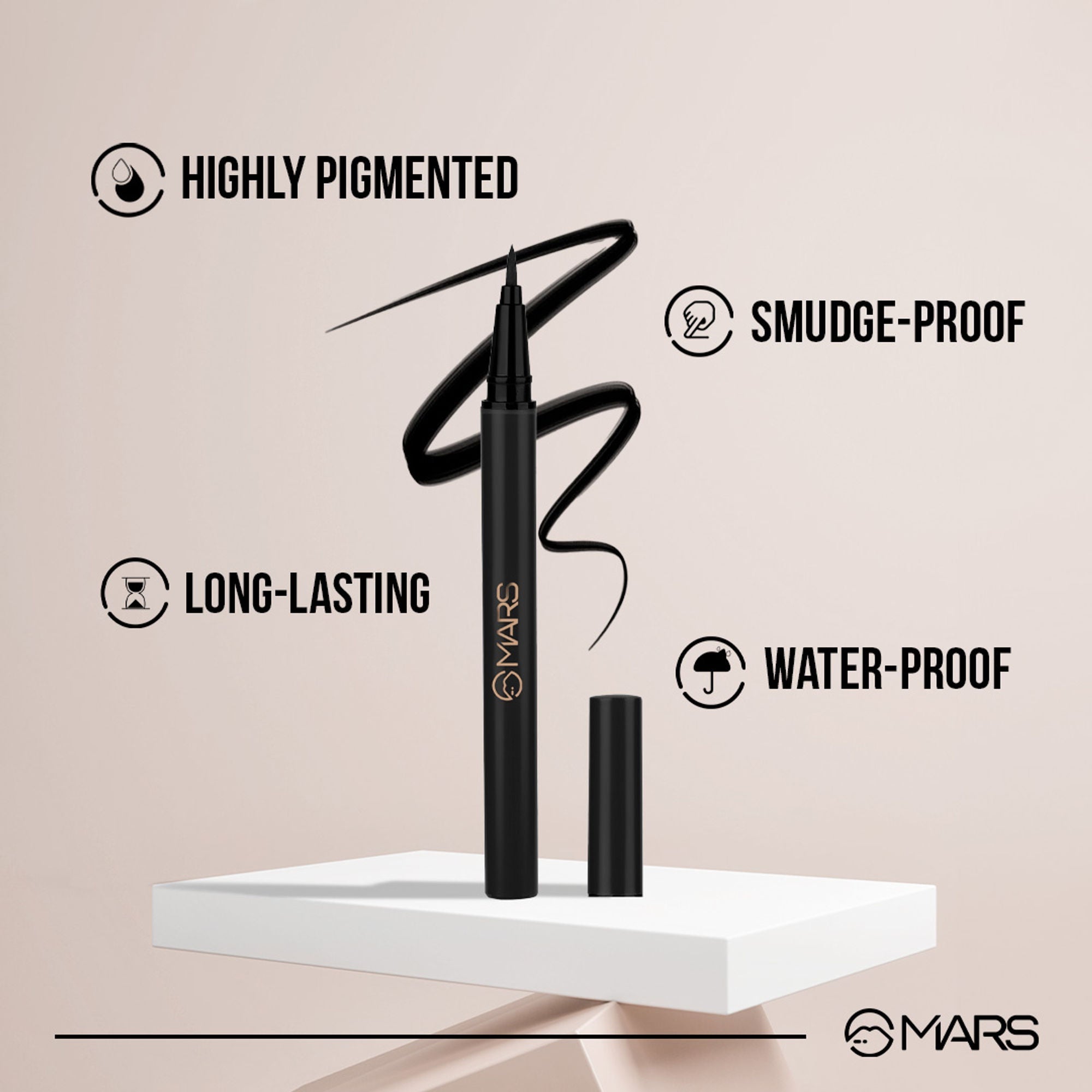 MARS Cosmetics City Stroke Charming Eyes Liquid Eyeliner - 04 Black