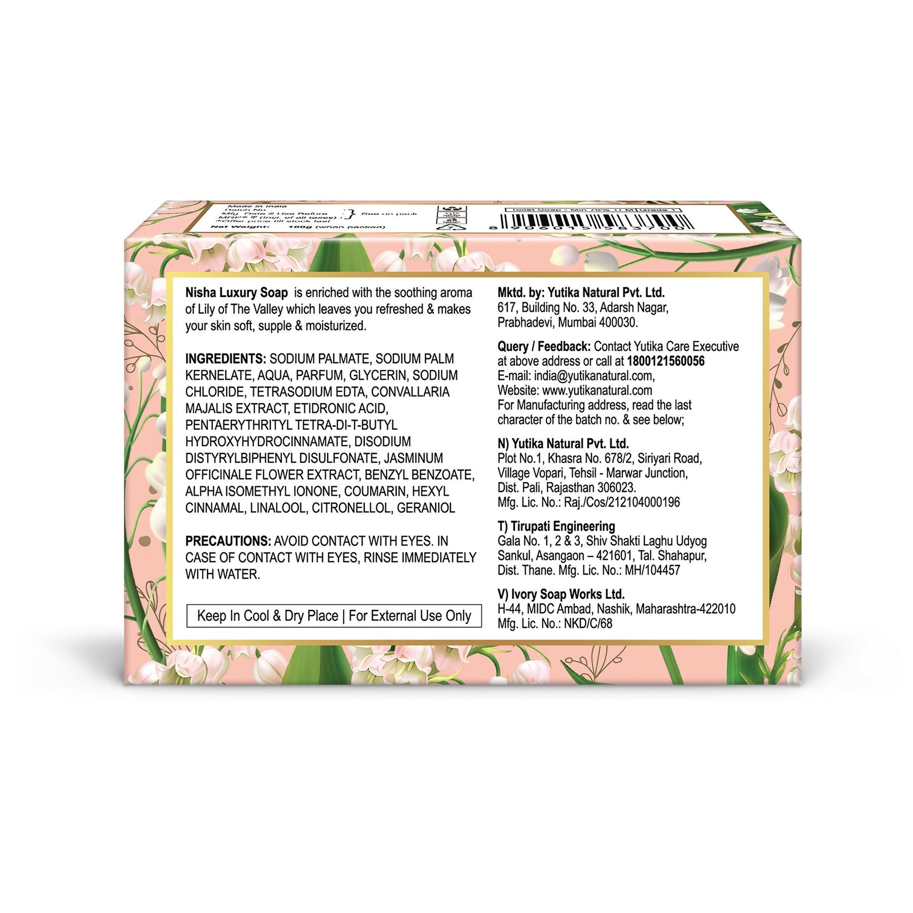 Nisha Soaps for Bath - Lily of the Valley