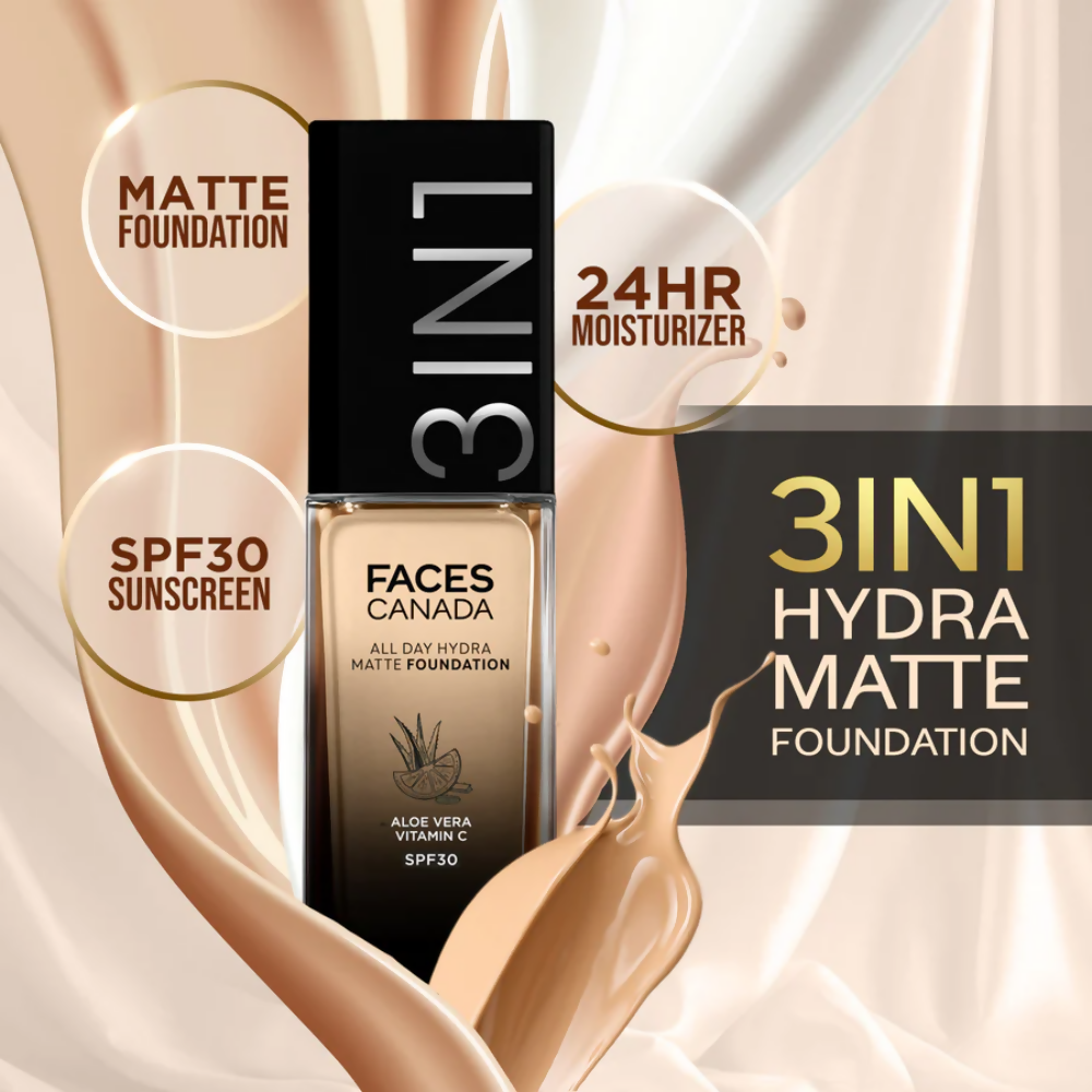 Faces Canada All Day Hydra Matte 3 in 1 Foundation - Medium Natural 022