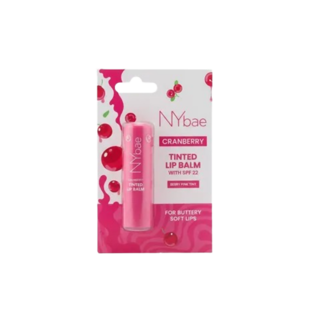 NY Bae Cranberry Tinted Lip Balm with SPF 22 Rich Berry Pink Tint