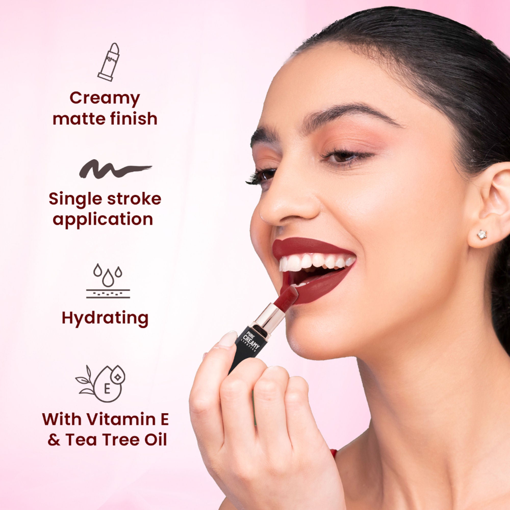 Swiss Beauty Pure Creamy Matte Lipstick - 03 Blooming Blush