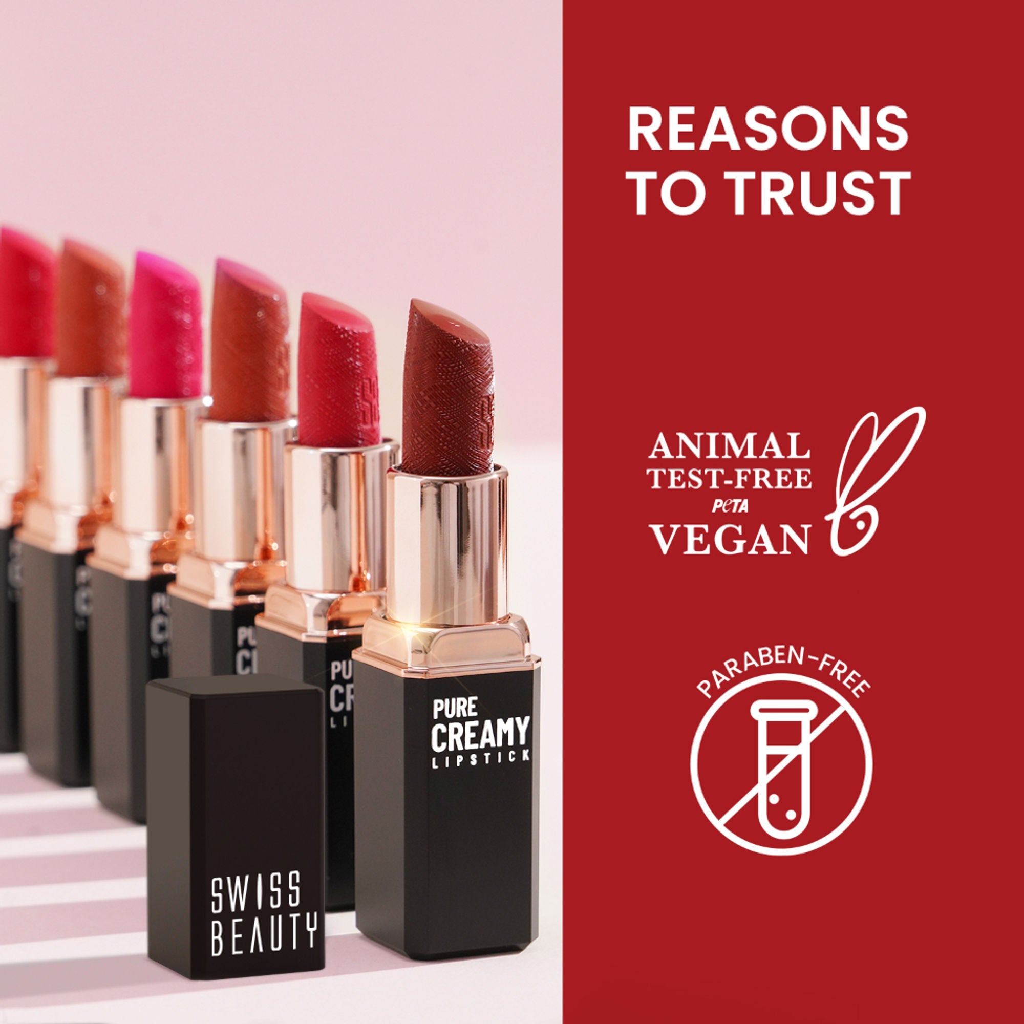 Swiss Beauty Pure Creamy Matte Lipstick - 13 Rosy Flush