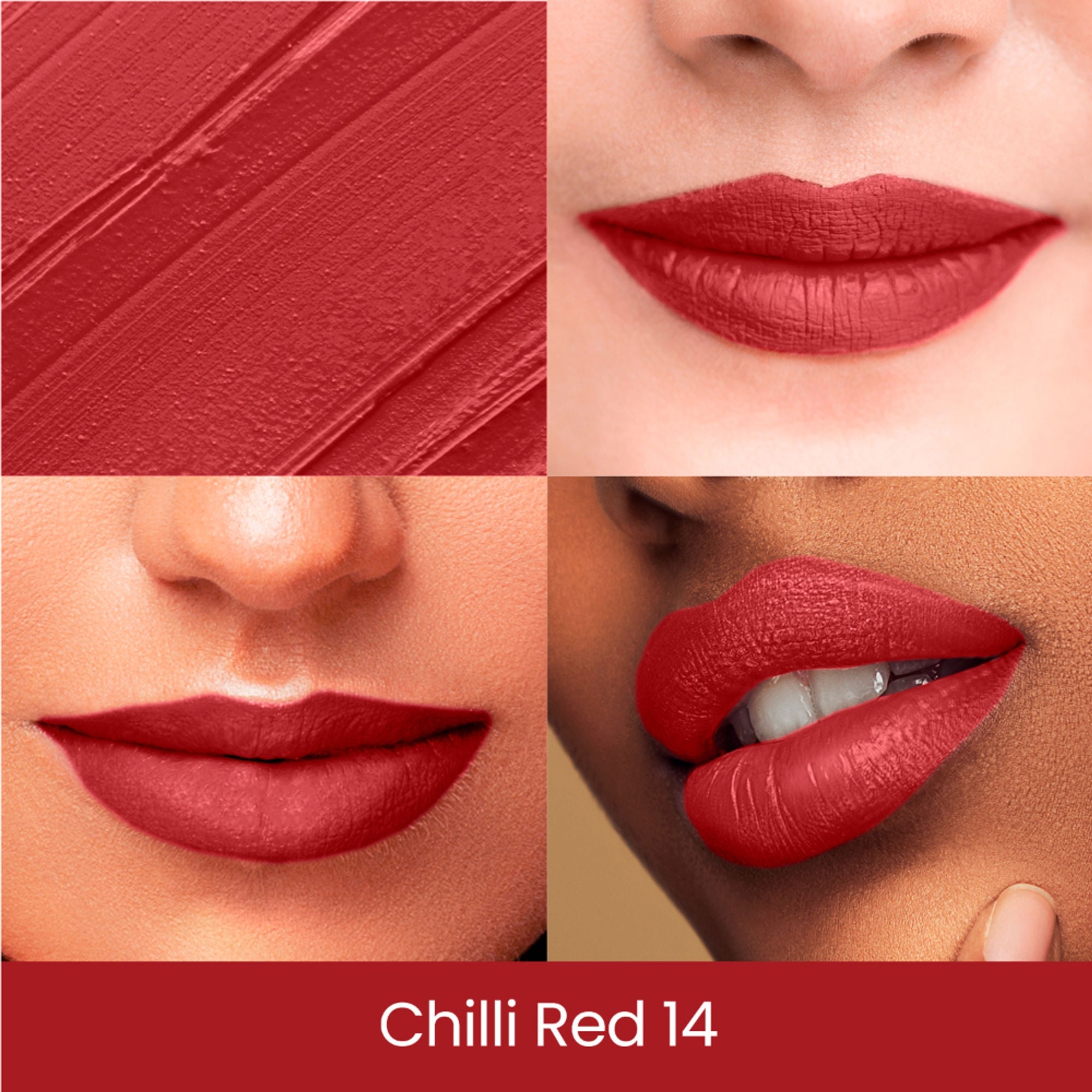 Swiss Beauty Pure Creamy Matte Lipstick - 14 Chilli Red