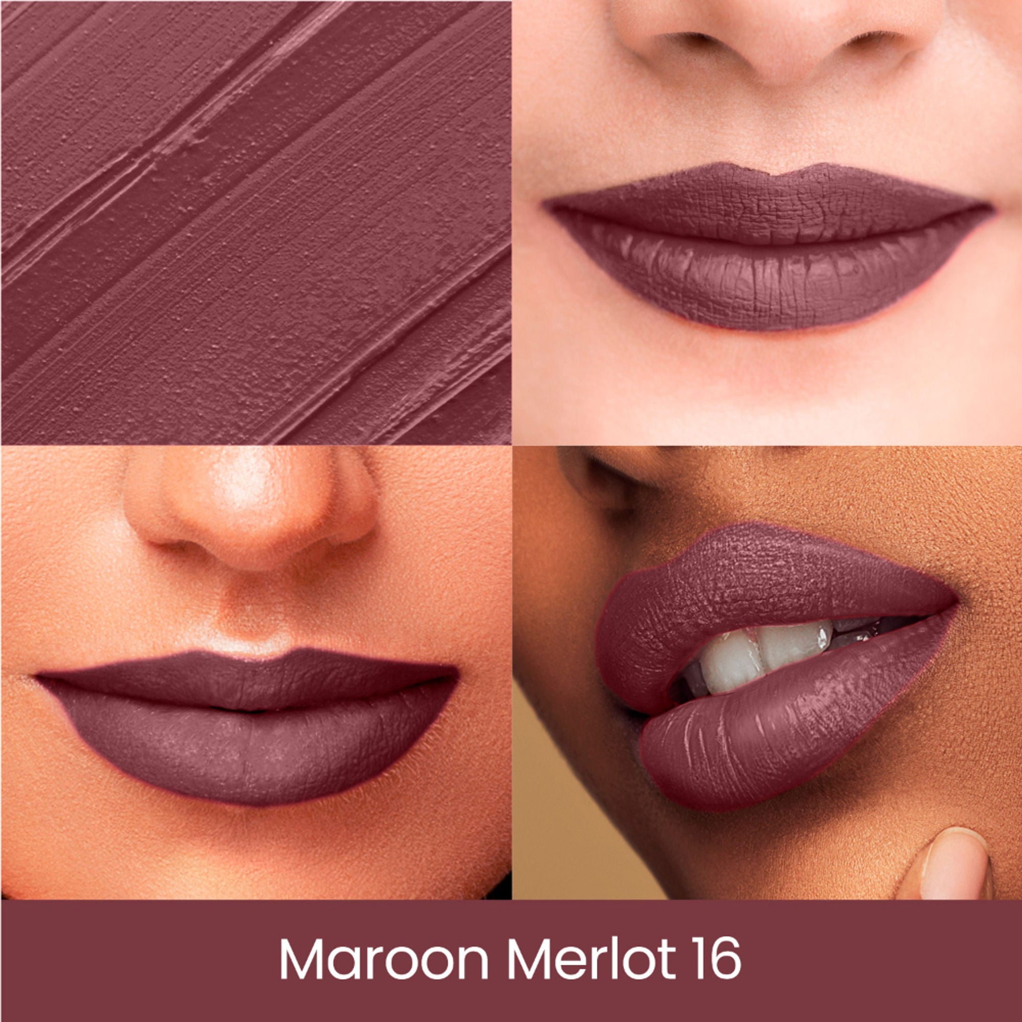 Swiss Beauty Pure Creamy Matte Lipstick - 16 Maroon Merlot