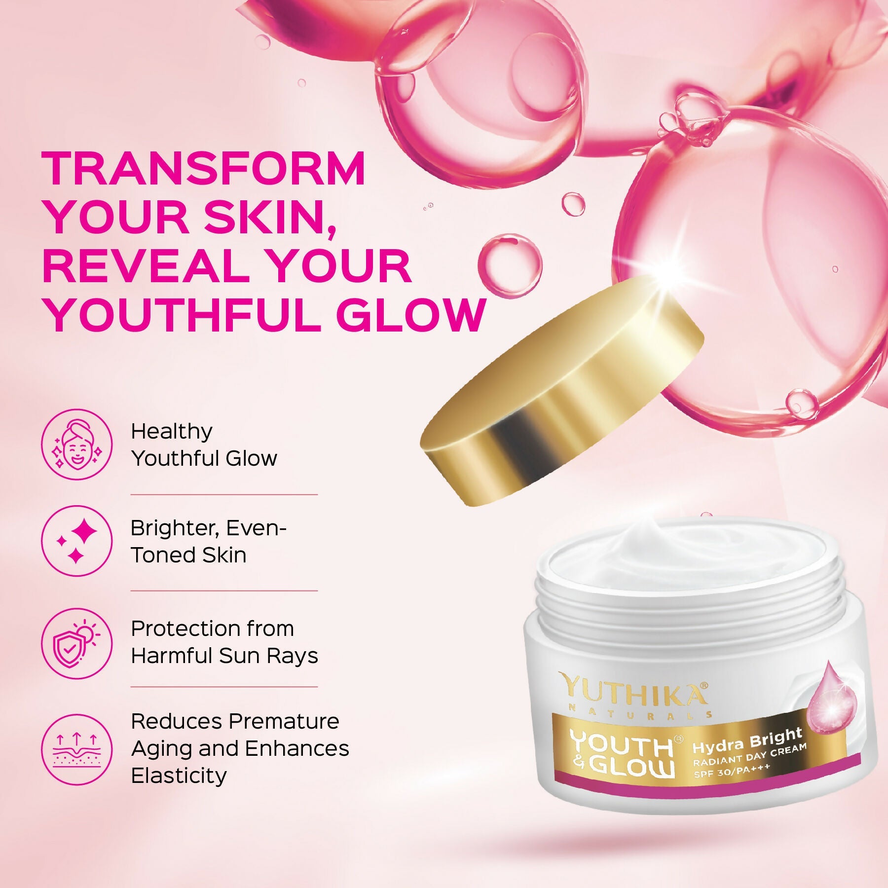 Yuthika Youth & Glow Day Cream For Women Spf30/Pa+++